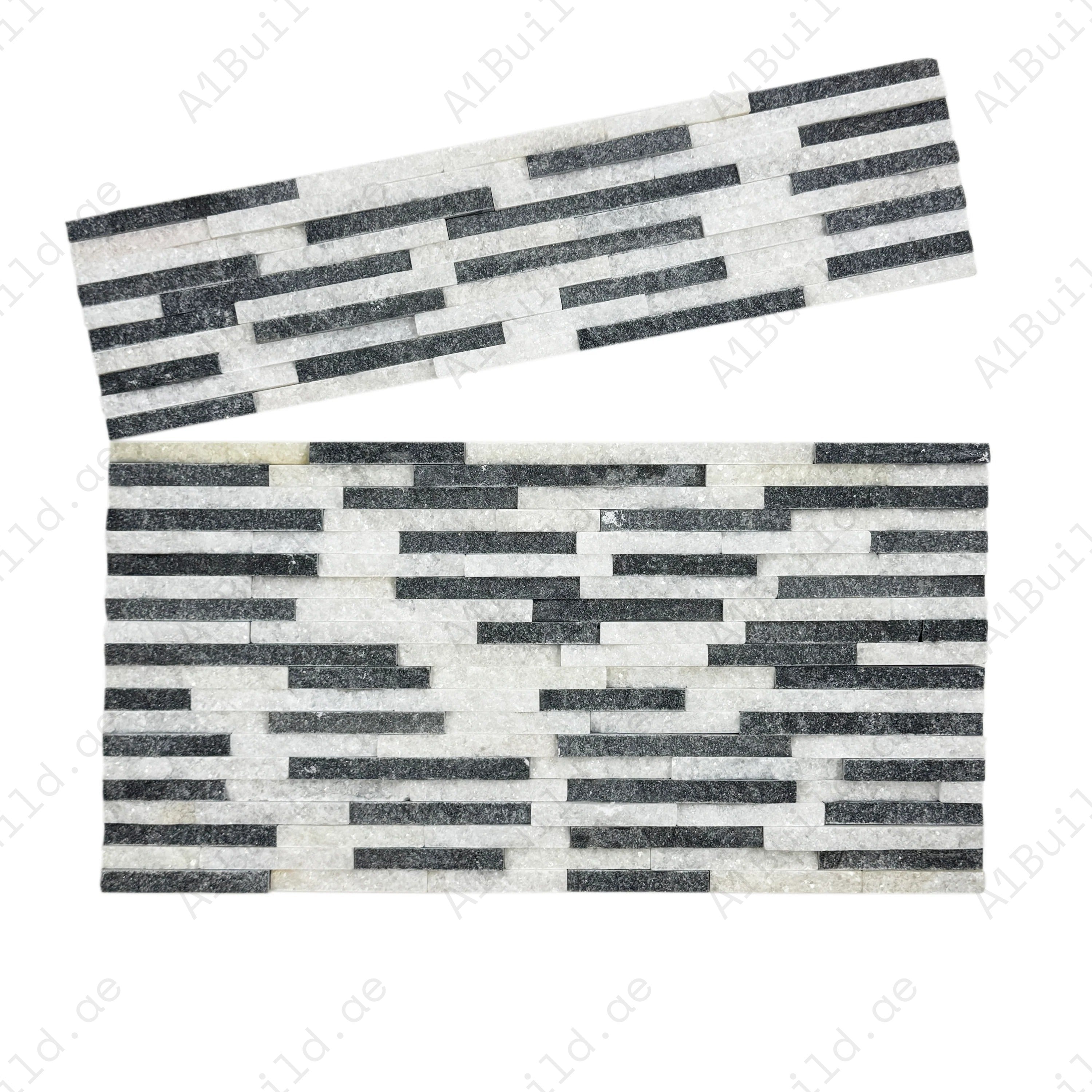 Premium Crystal White & Black Split Marble Wall Cladding from the Twilight Stream Series. Durable stone finish for interiors, exteriors, and feature walls.