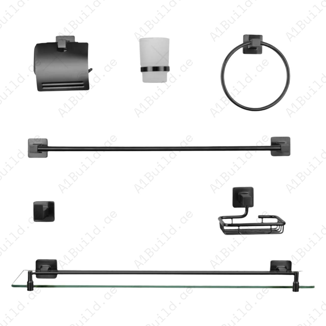 Premium Matte Black Bathroom Accessories1