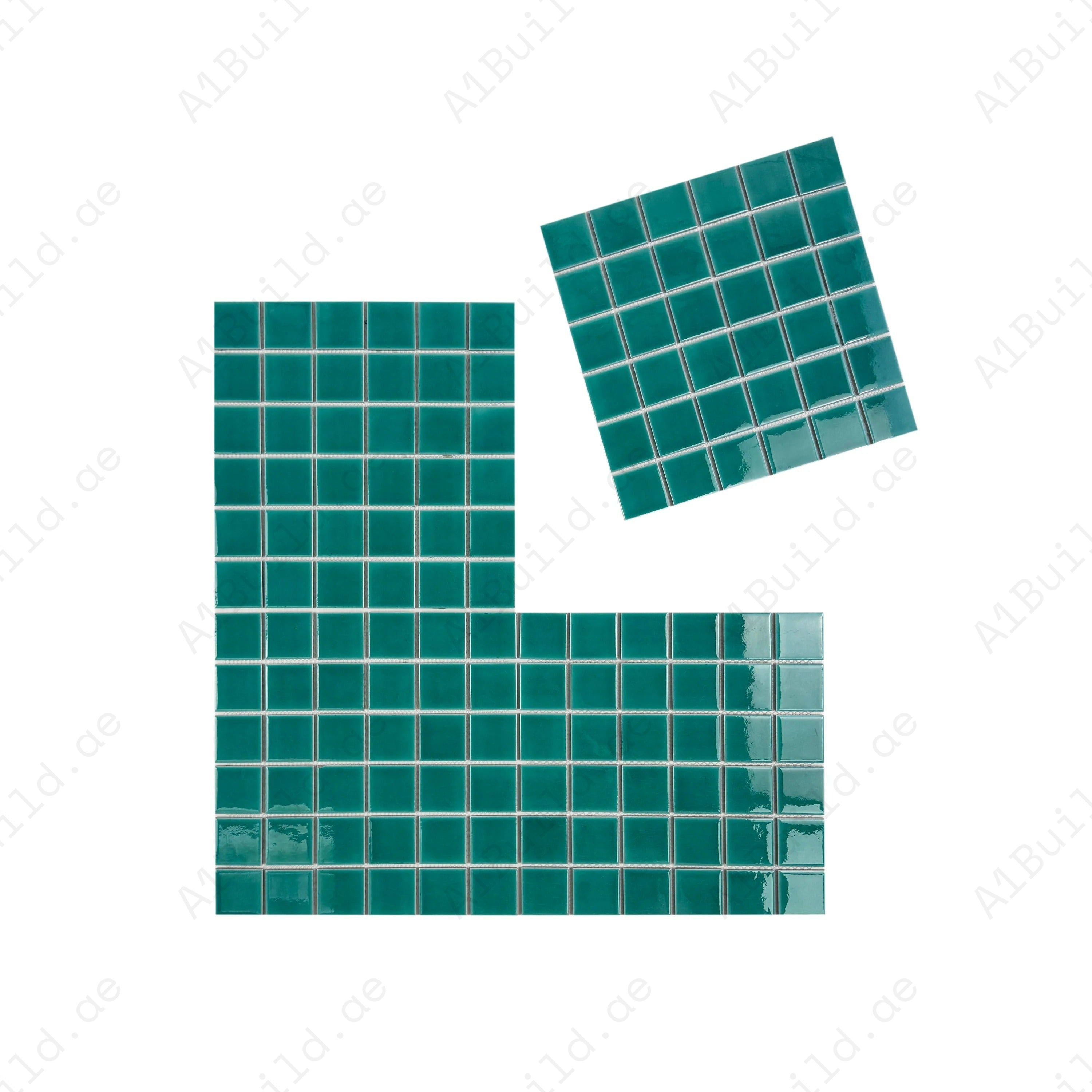 Premium Tiffany Blue Crackle Porcelain Mosaic for pools. Durable, UV-resistant, waterproof tiles perfect for pools, spas, and luxury aquatic feature walls.