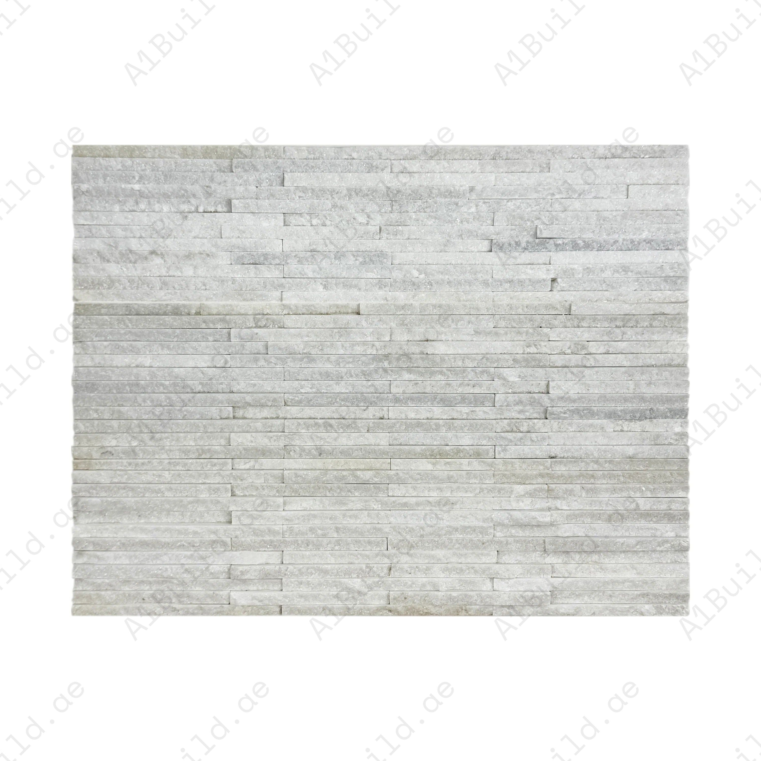 Premium White Split Quartz Wall Cladding from the Twilight Stream Series. Durable natural stone panels perfect for stylish modern interior & exterior projects.