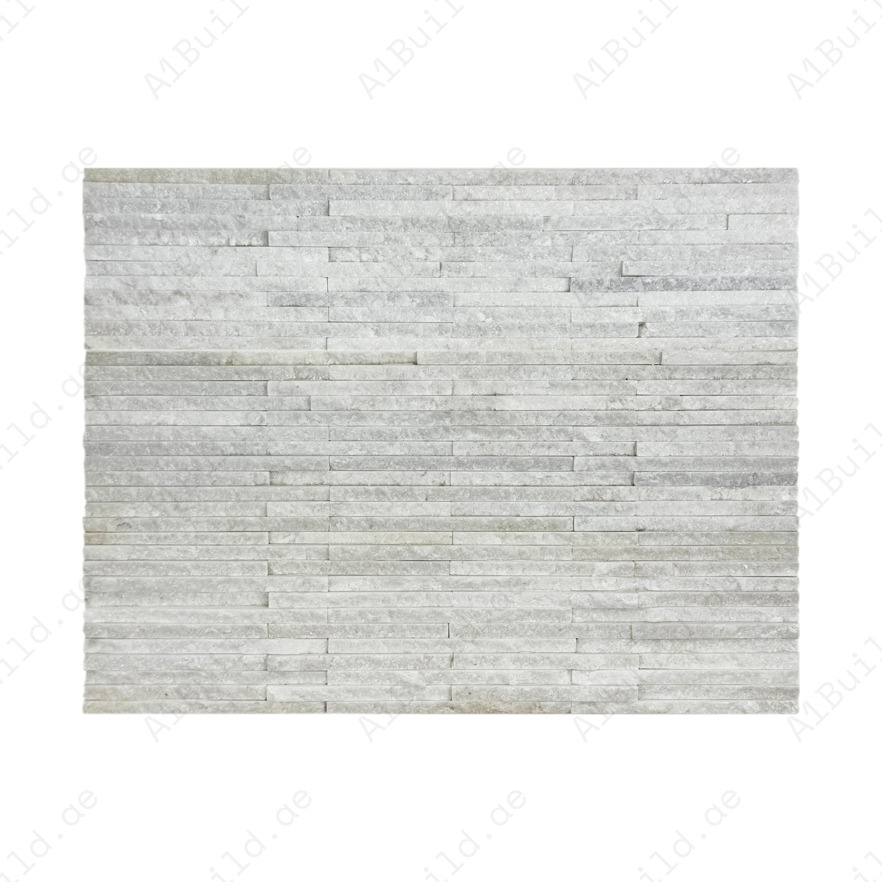 Premium White Split Quartz Wall Cladding from the Twilight Stream Series. Durable natural stone panels perfect for stylish modern interior & exterior projects.