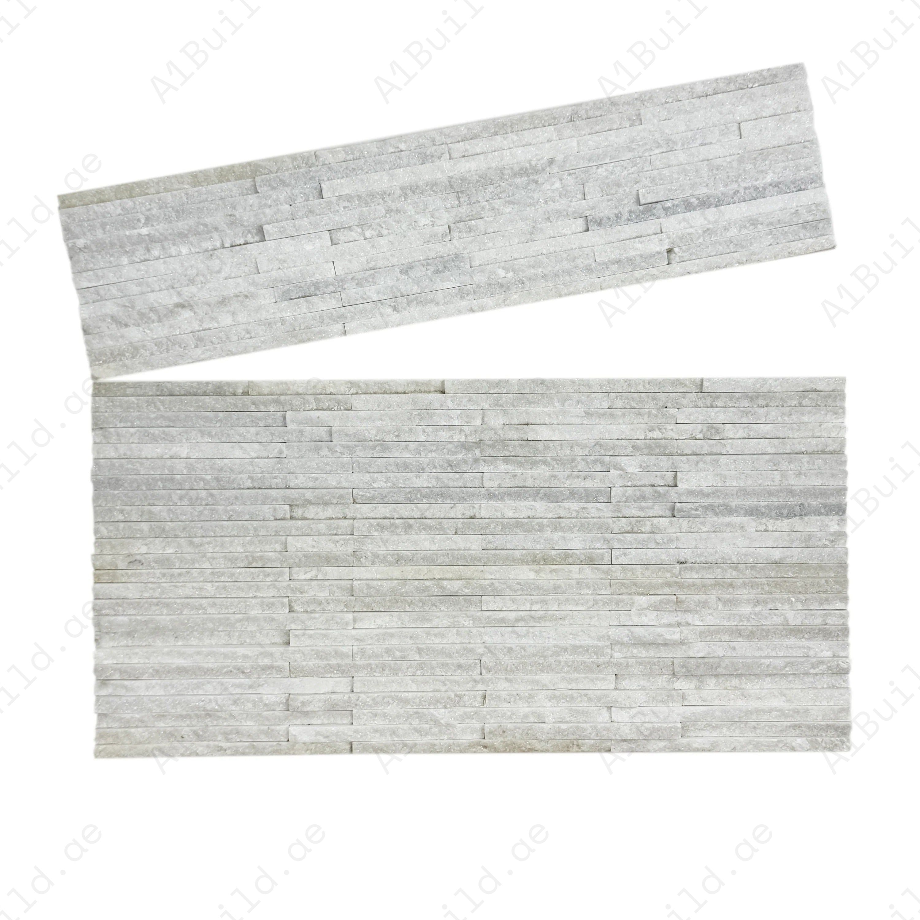 Premium White Split Quartz Wall Cladding from the Twilight Stream Series. Durable natural stone panels perfect for stylish modern interior & exterior projects.