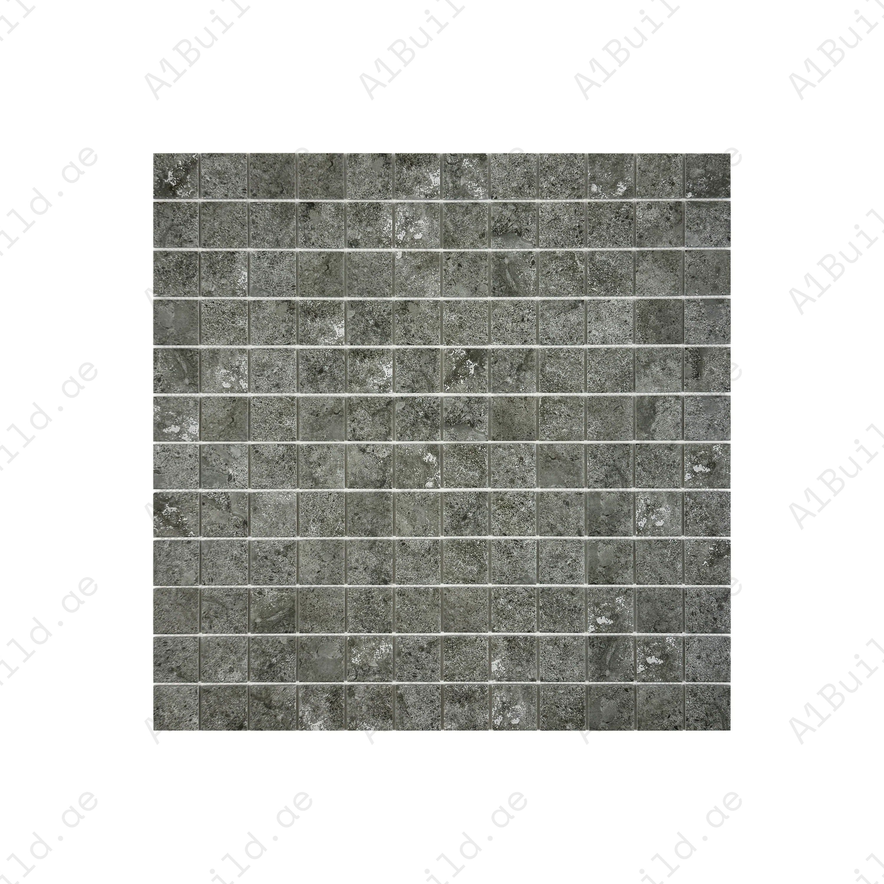 Premium dark grey porcelain mosaic tiles for Dubai pools and spas. Slip-resistant, UV-stable, eco-friendly, and designed for lasting style and safety.