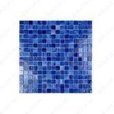 Premium glass mosaic pool tile in mightnight, loyal, navy & neon blue. Durable, slip-resistant, UV-stable, eco-friendly for Dubai luxury pools and spas.