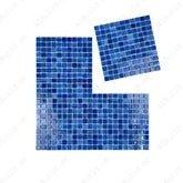 Premium glass mosaic pool tile in mightnight, loyal, navy & neon blue. Durable, slip-resistant, UV-stable, eco-friendly for Dubai luxury pools and spas.