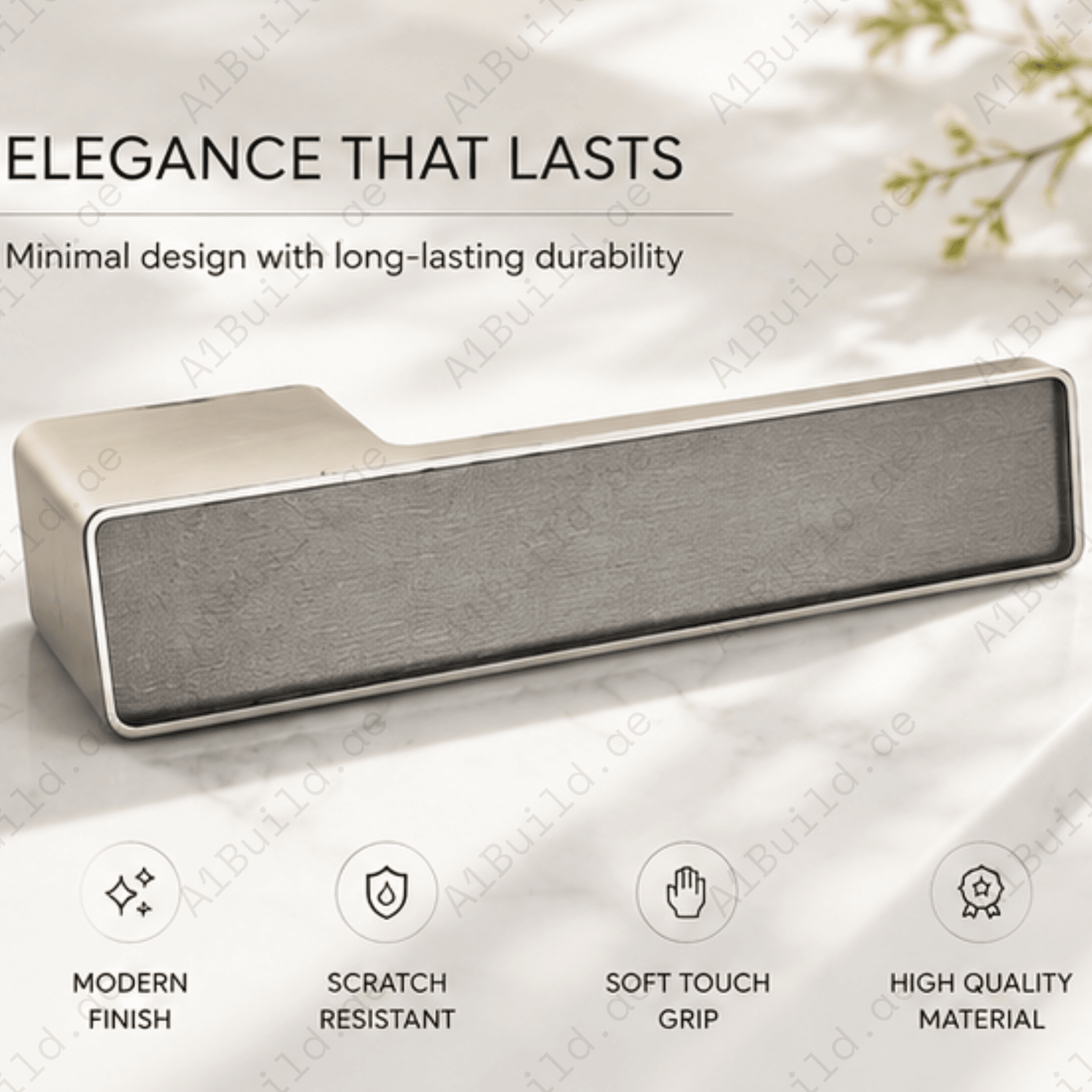 Premium minimalist magnetic door handle made from Aluminium alloy with smooth silent operation and modern design for luxury interiors.