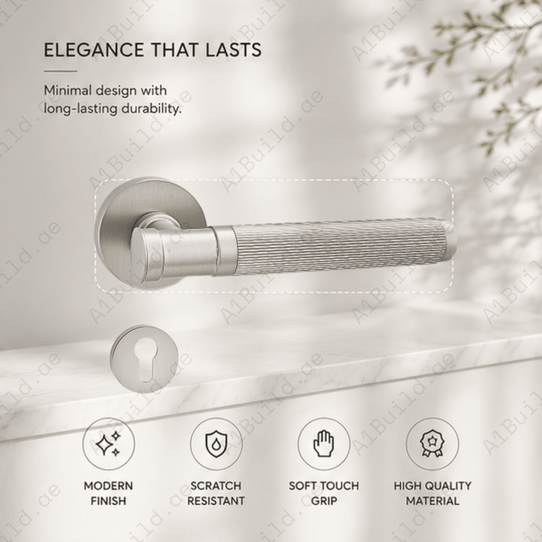Premium zinc alloy magnetic door handle with silent lock system, modern minimalist design, and durable finish for luxury homes and offices.
