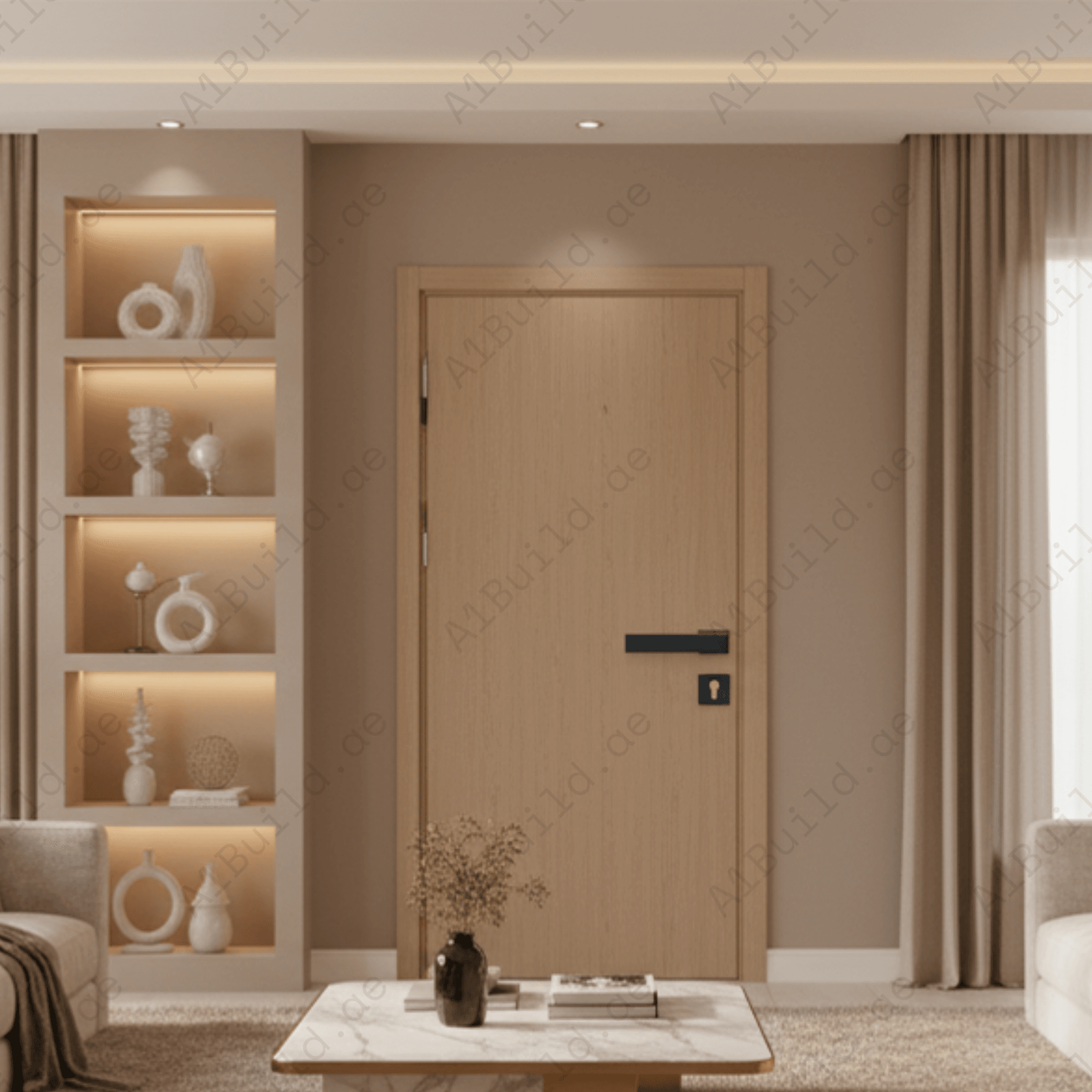 Premium zinc alloy minimalist door handle RH.9693 with black and satin finishes, designed for modern interiors, hotels, offices, and luxury homes.