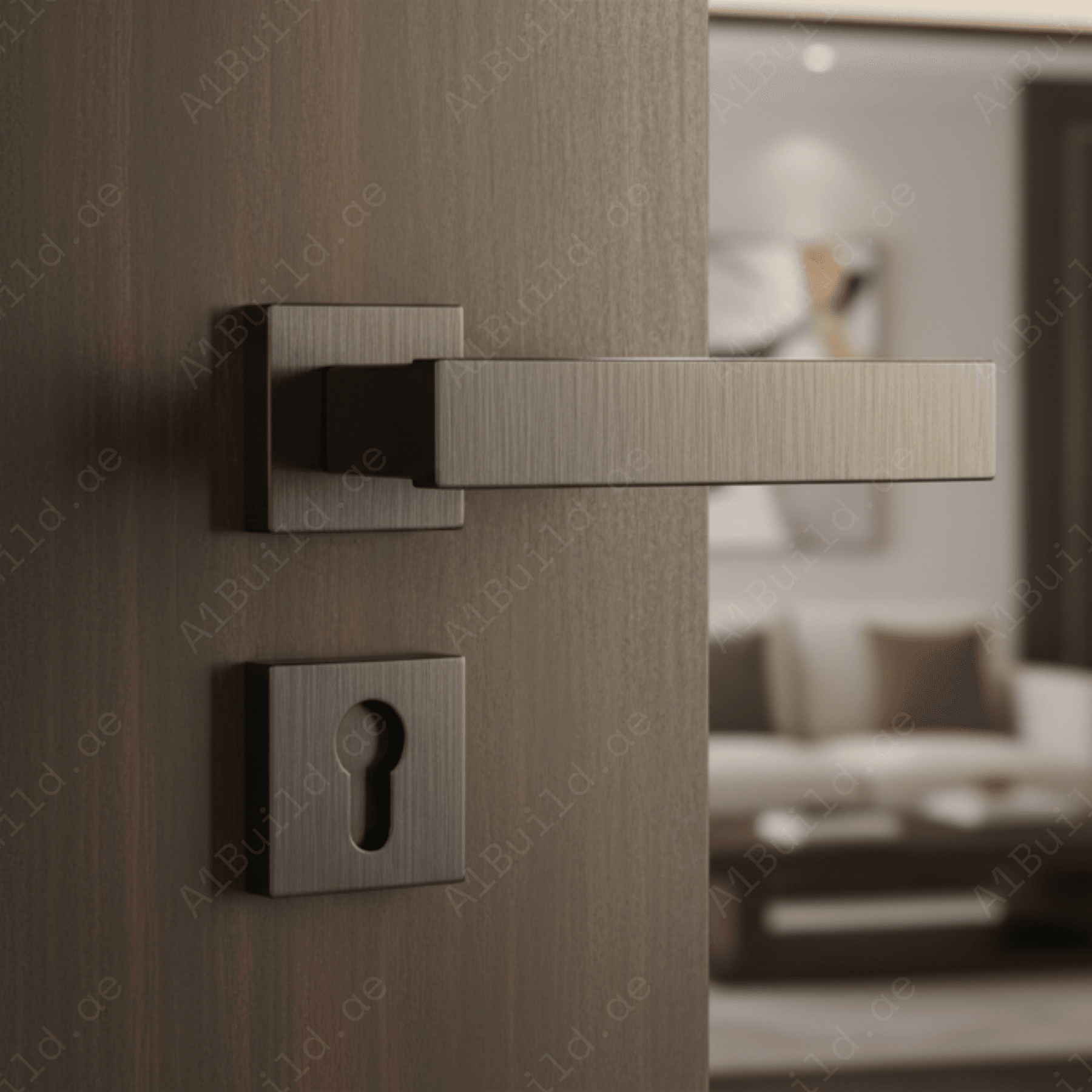 Premium zinc alloy minimalist door handle RH.9693 with black and satin finishes, designed for modern interiors, hotels, offices, and luxury homes.