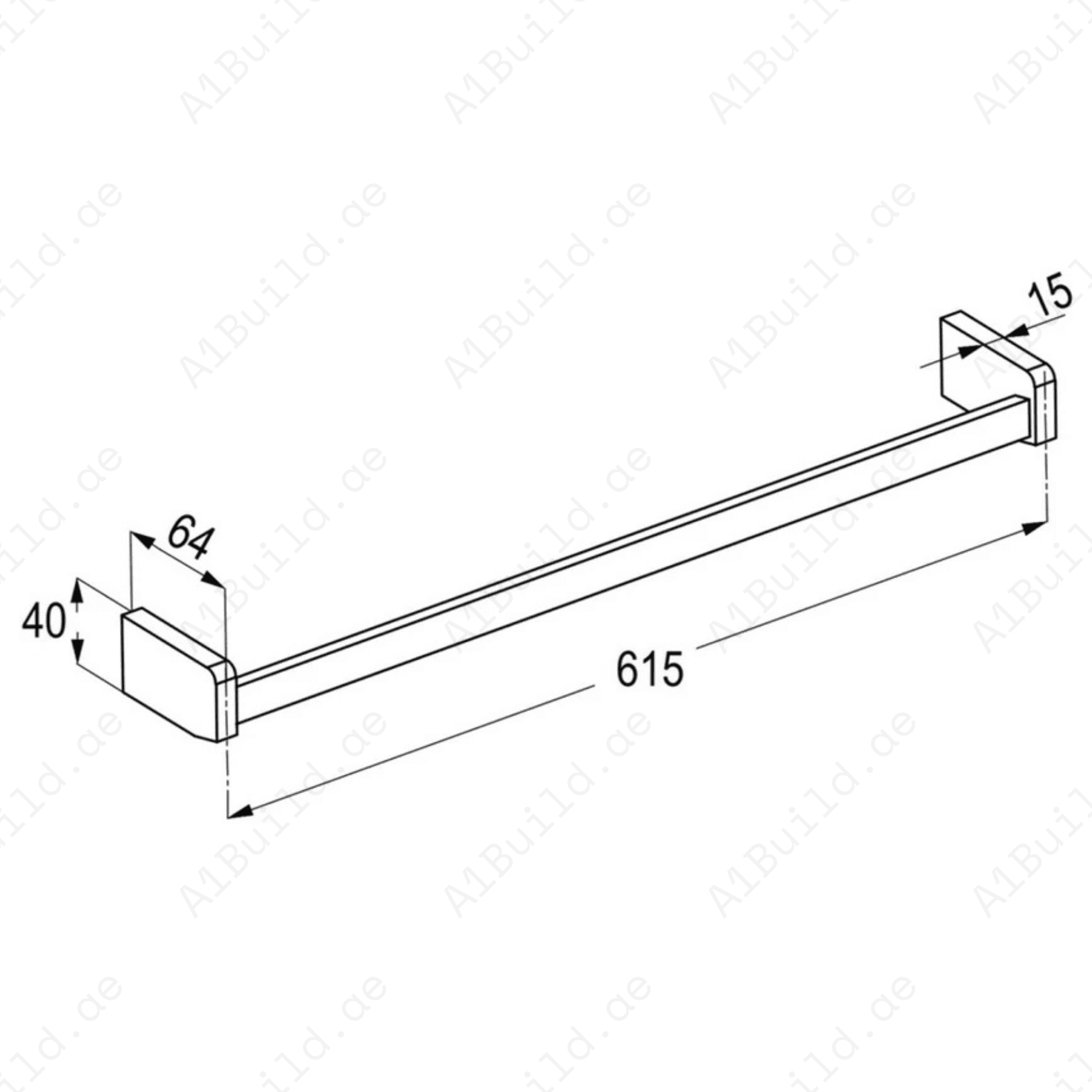 ProfileStarSingleTowelBarChromeFinishwithWallFasteningScrews_3