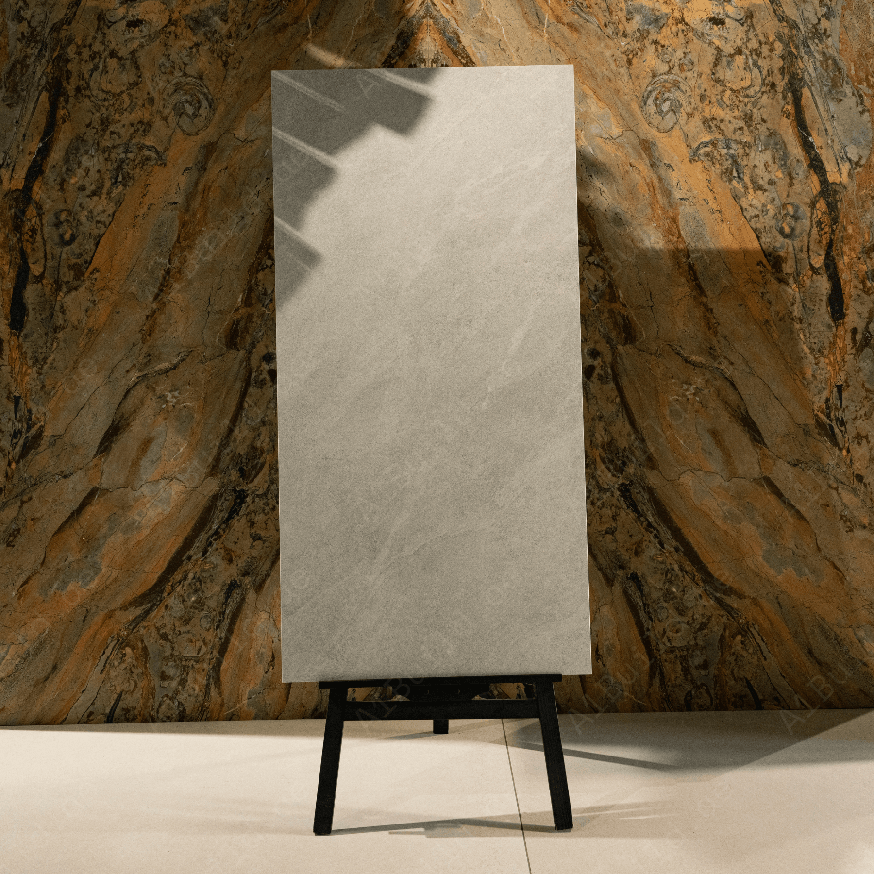 Quarry Steel porcelain tile 60x120cm 9mm thickness, steel grey stone look design, durable porcelain tile for modern floors and walls.