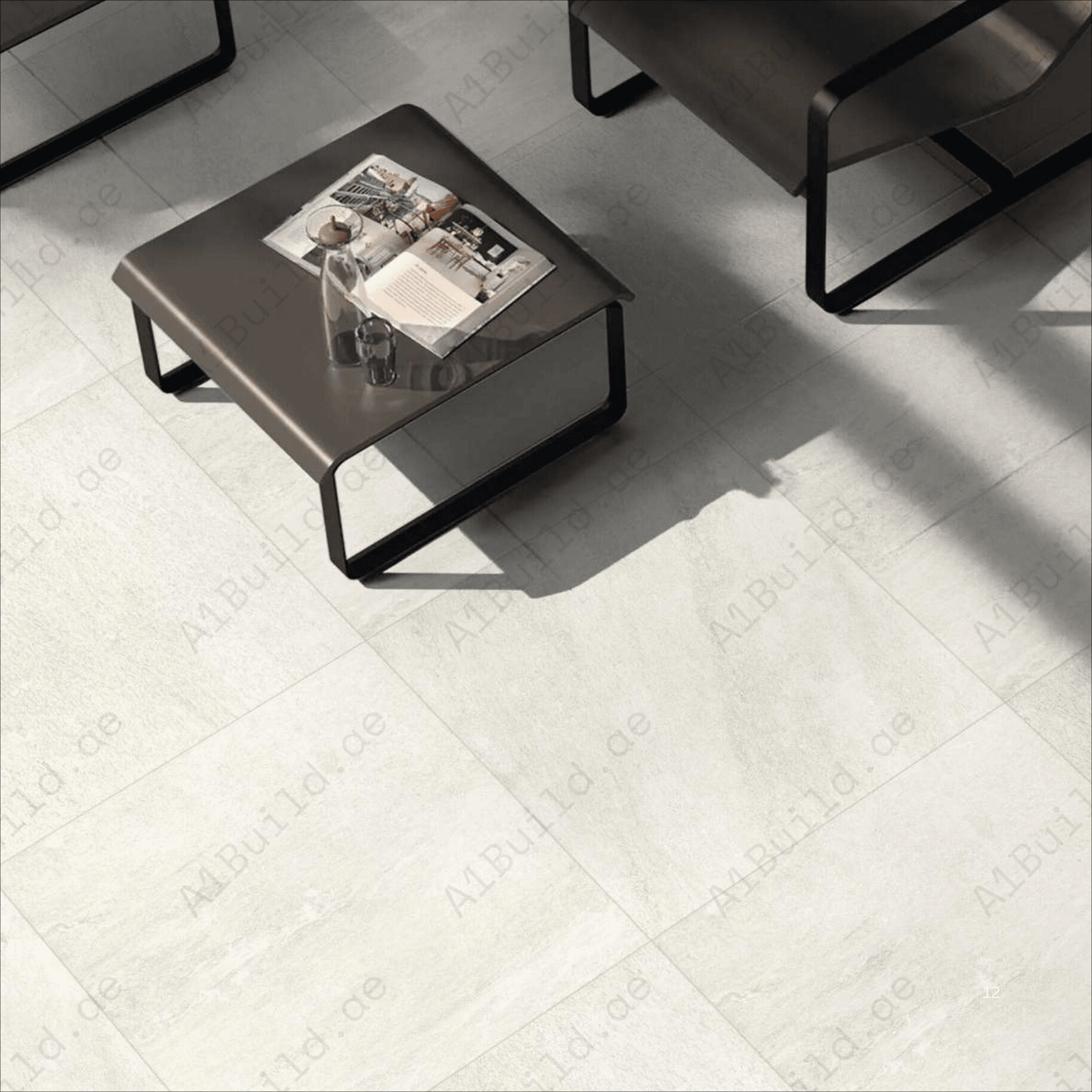 Quarzo White 60x120cm porcelain tile, 20mm thick with R11 slip-resistant rough matt finish. Elegant quartz look, ideal for outdoor and high-traffic spaces.
