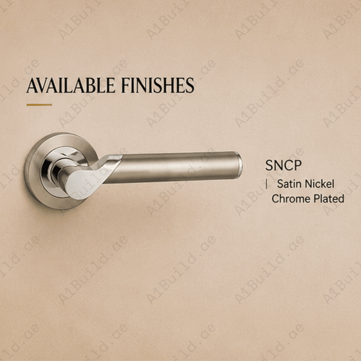 RH.9092 premium zinc alloy door handle in Satin Nickel Chrome Plated finish. Luxury architectural hardware for modern homes, hotels, offices, and interiors.
