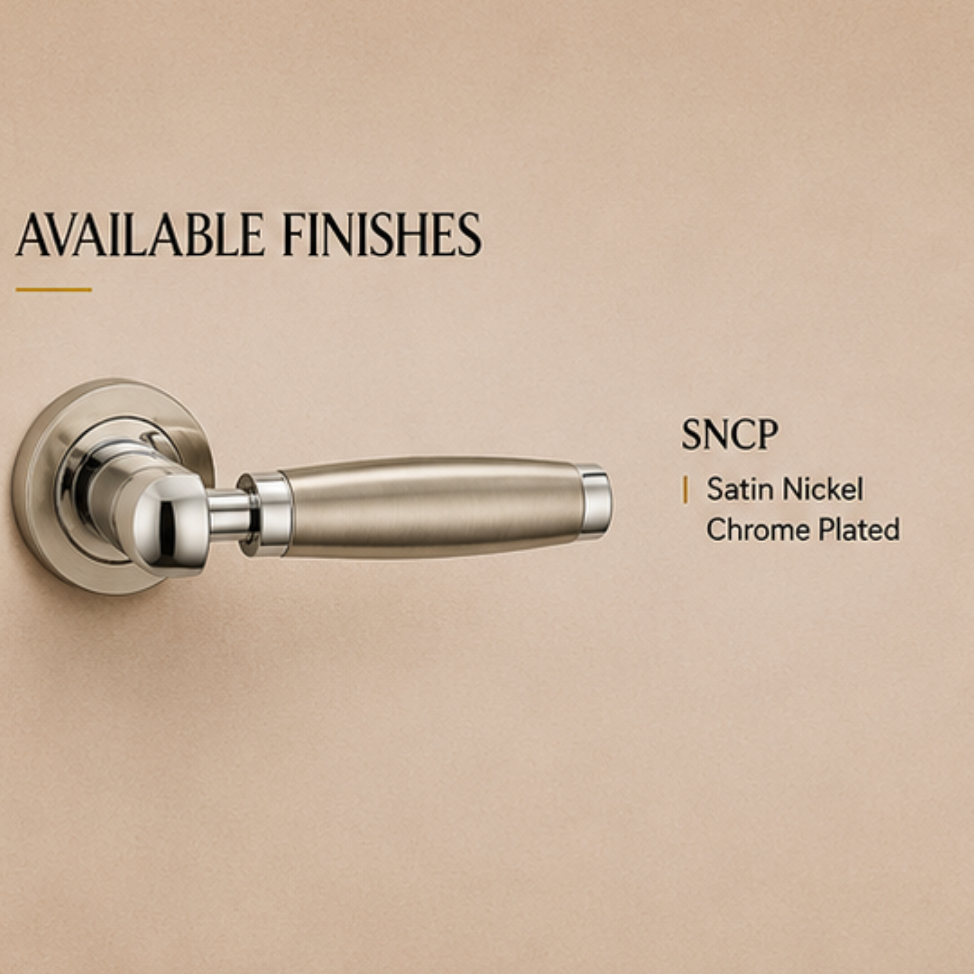 RH.9099 premium zinc alloy door handle in Satin Nickel Chrome Plated finish. Luxury architectural hardware for modern homes, hotels, offices, and interiors.