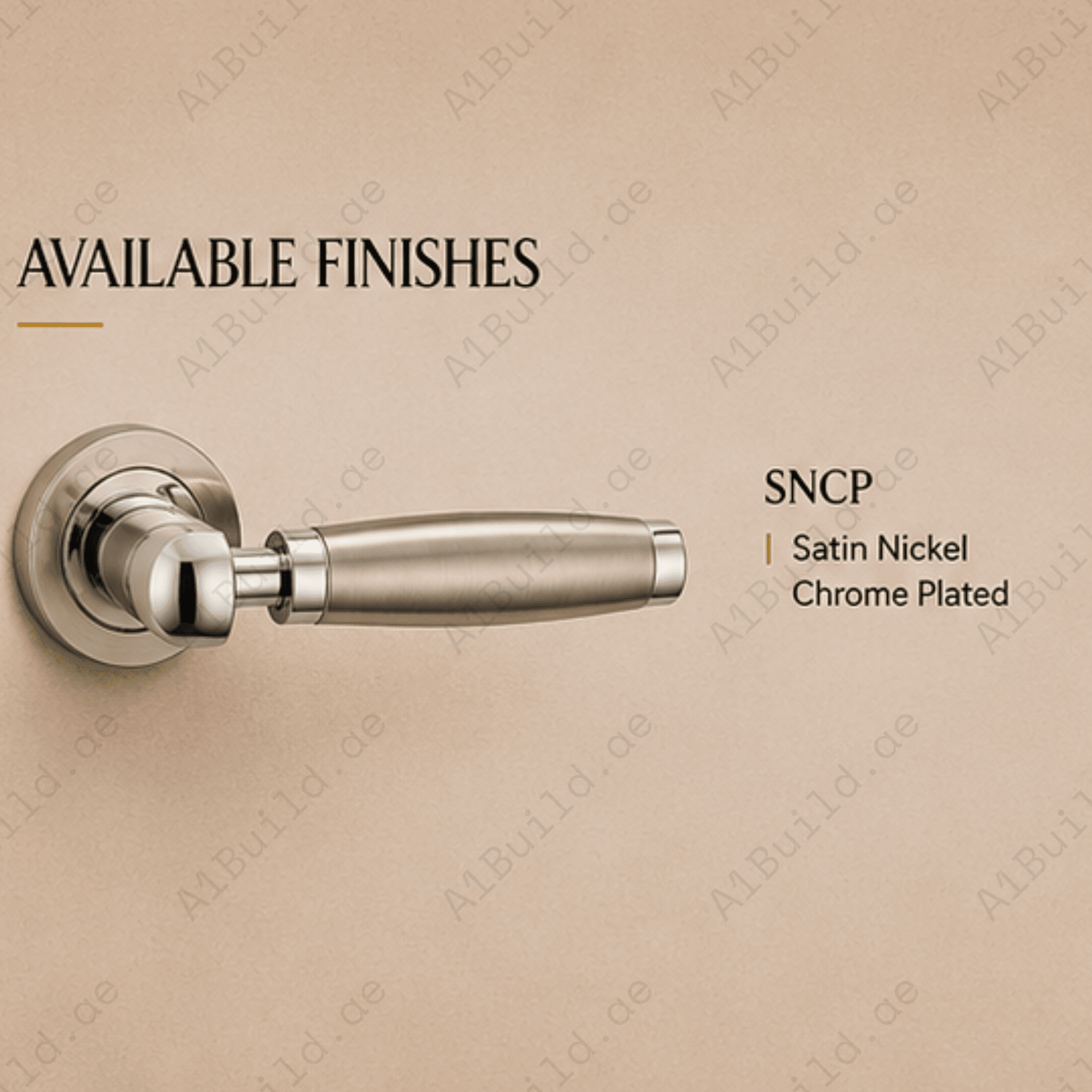RH.9099 premium zinc alloy door handle in Satin Nickel Chrome Plated finish. Luxury architectural hardware for modern homes, hotels, offices, and interiors.