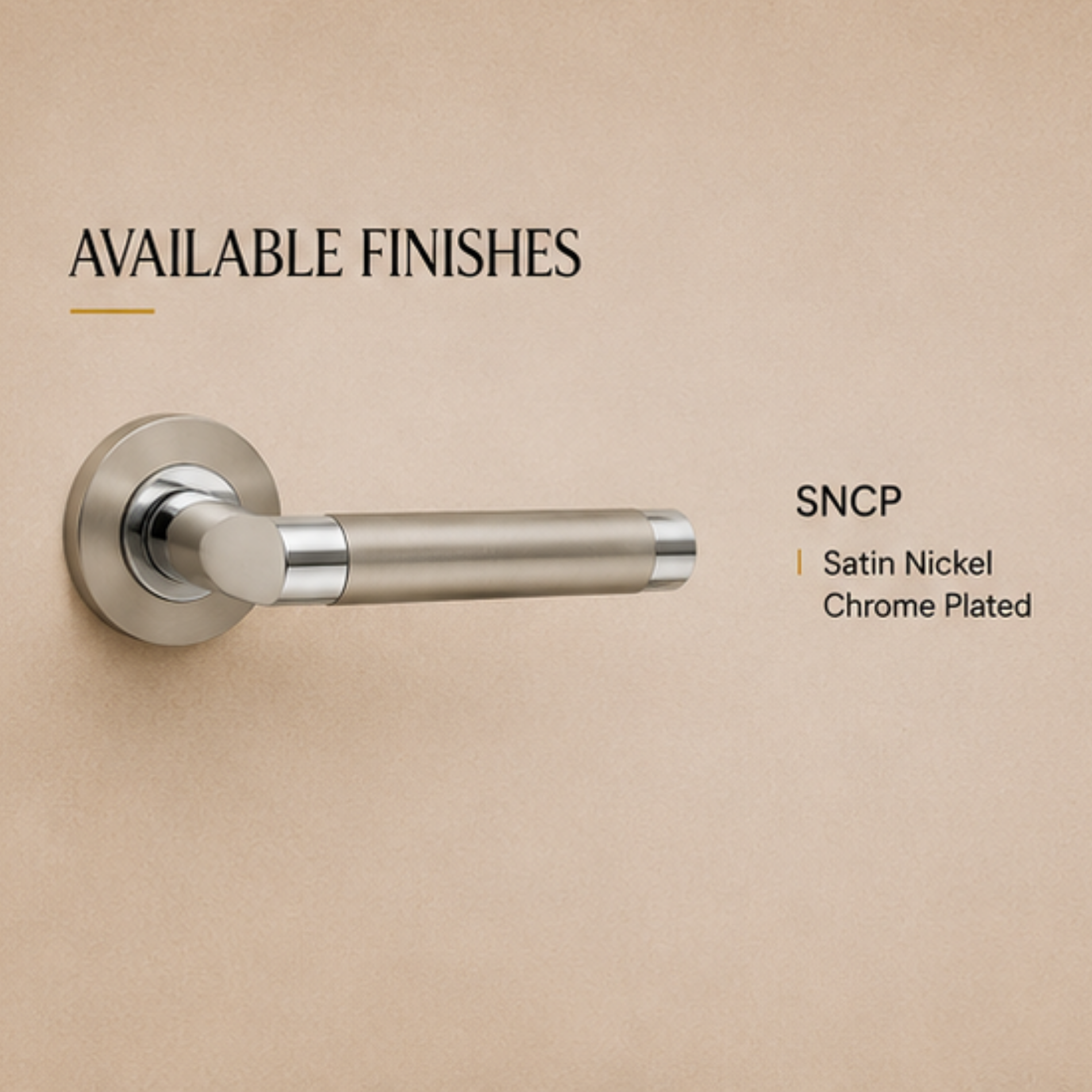 RH.9101 premium zinc alloy door handle in Satin Nickel Chrome Plated finish. Luxury architectural hardware for modern homes, hotels, offices, and interiors.