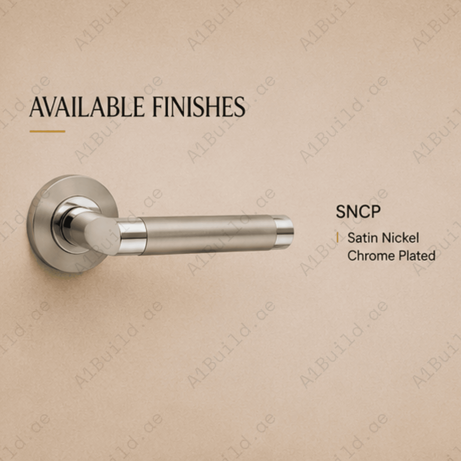 RH.9101 premium zinc alloy door handle in Satin Nickel Chrome Plated finish. Luxury architectural hardware for modern homes, hotels, offices, and interiors.