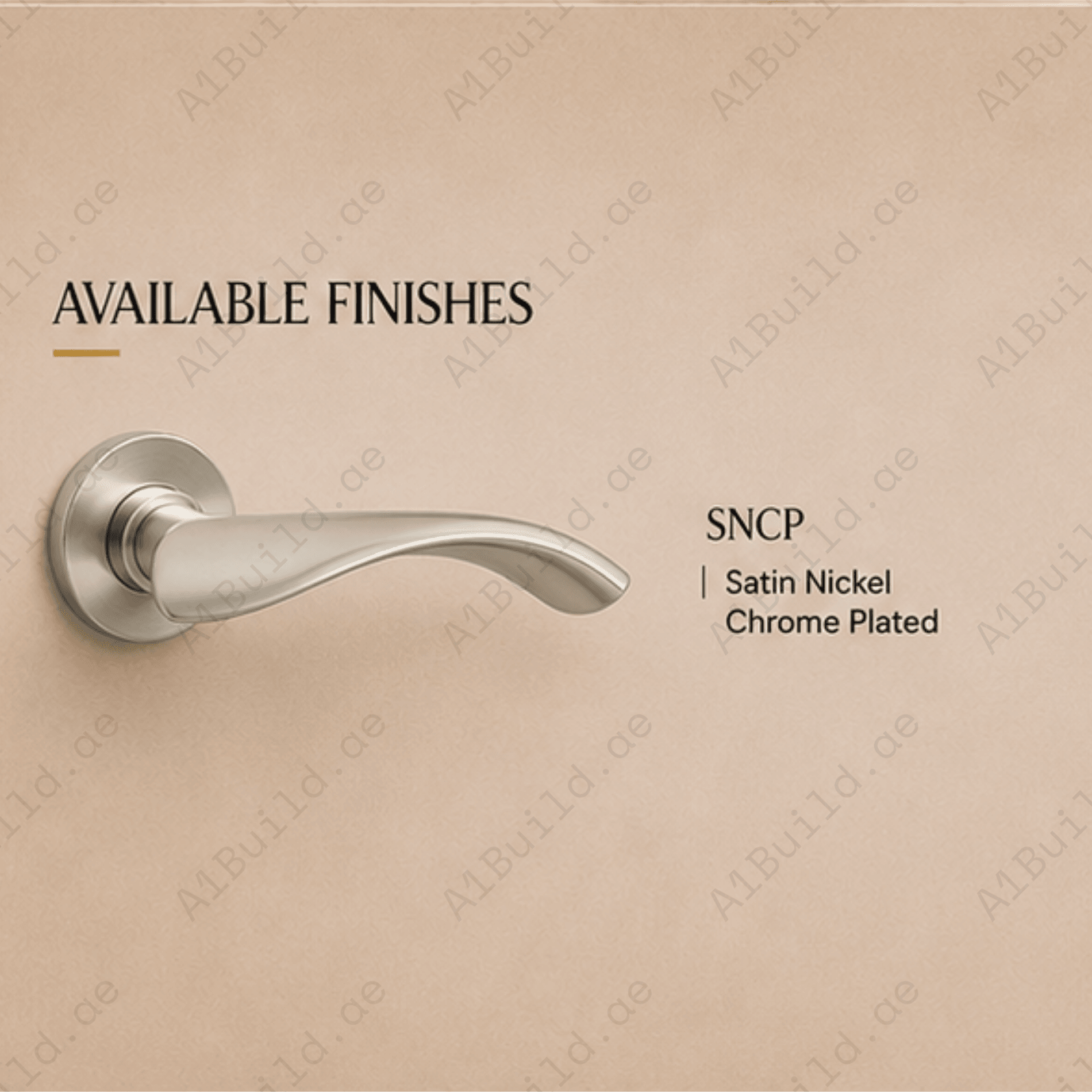 RH.9115 premium zinc alloy door handle in Satin Nickel Chrome Plated finish. Luxury architectural hardware for modern homes, hotels, offices, and interiors.
