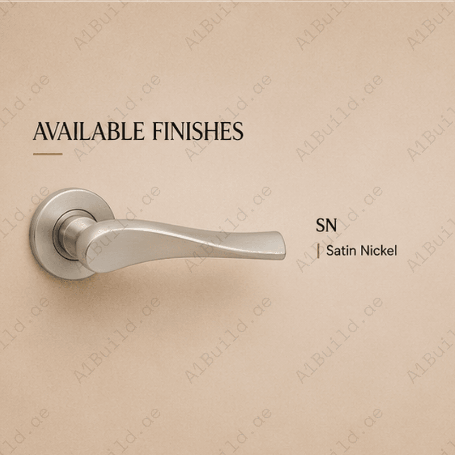 RH.9280 premium zinc alloy door handle in Satin Nickel finish. Modern architectural hardware for luxury homes, hotels, offices, and contemporary interiors.