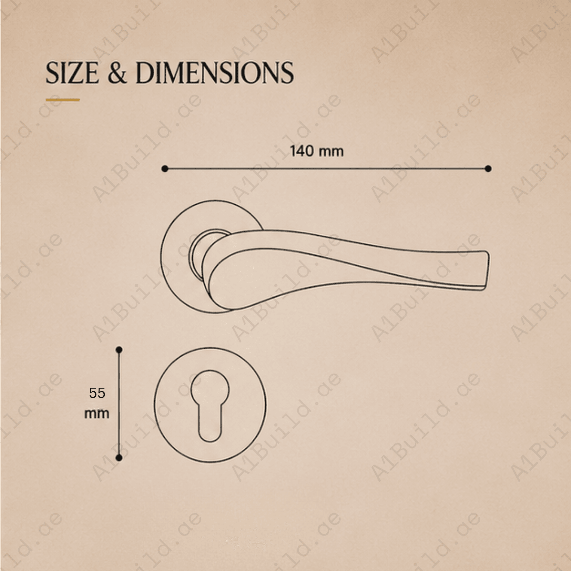 RH.9280 premium zinc alloy door handle in Satin Nickel finish. Modern architectural hardware for luxury homes, hotels, offices, and contemporary interiors.
