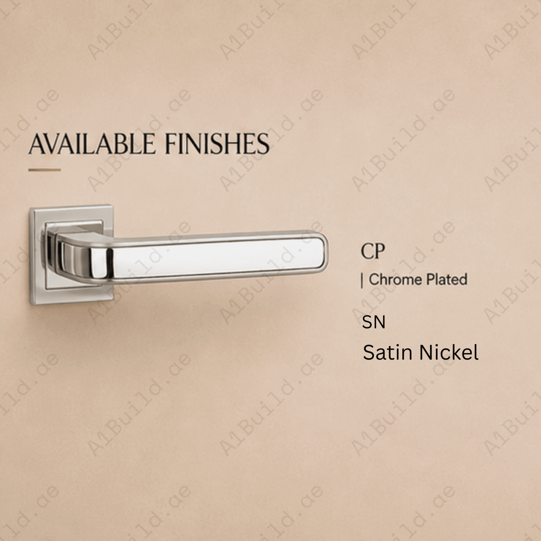 RH.9341 premium zinc alloy door handle in Satin Nickel Chrome Plated finish. Luxury architectural hardware for modern homes, hotels, offices, and interiors.