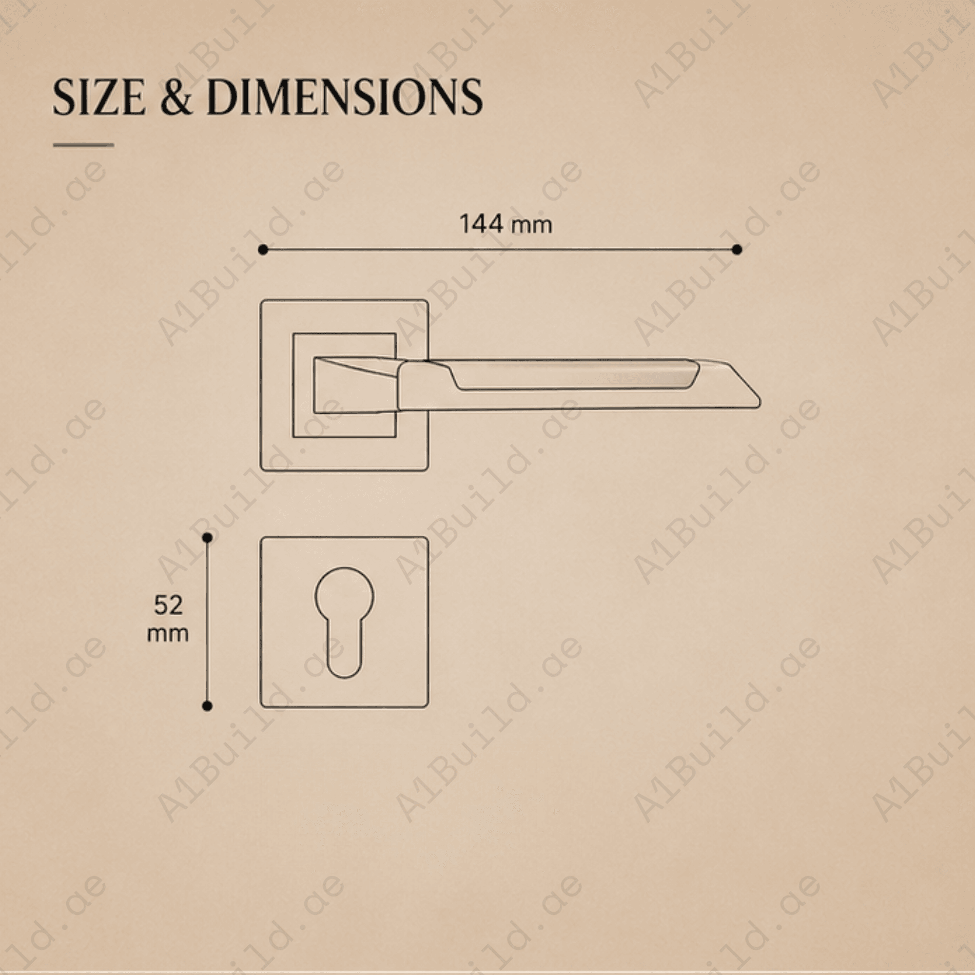 RH.9354 premium zinc alloy door handle in Matt Satin Nickel and Chrome finish. Luxury architectural hardware for modern homes, hotels, and offices.