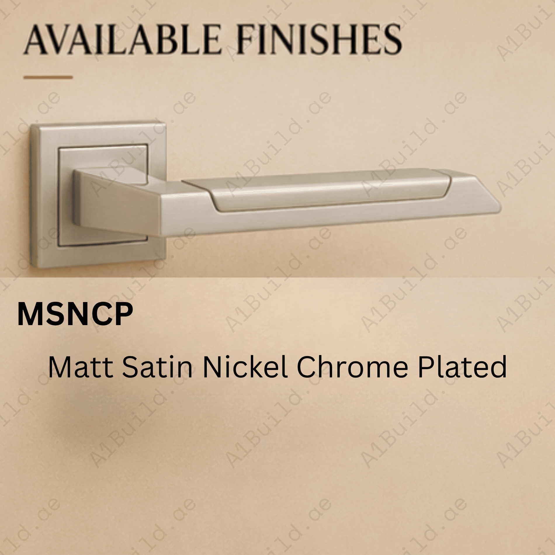 RH.9354 premium zinc alloy door handle in Matt Satin Nickel and Chrome finish. Luxury architectural hardware for modern homes, hotels, and offices.