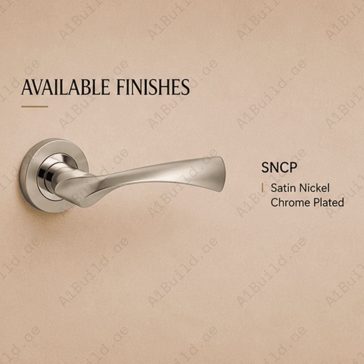 RH.9391 premium zinc alloy door handle in Satin Nickel Chrome Plated finish. Luxury architectural hardware for modern homes, hotels, offices, and interiors.