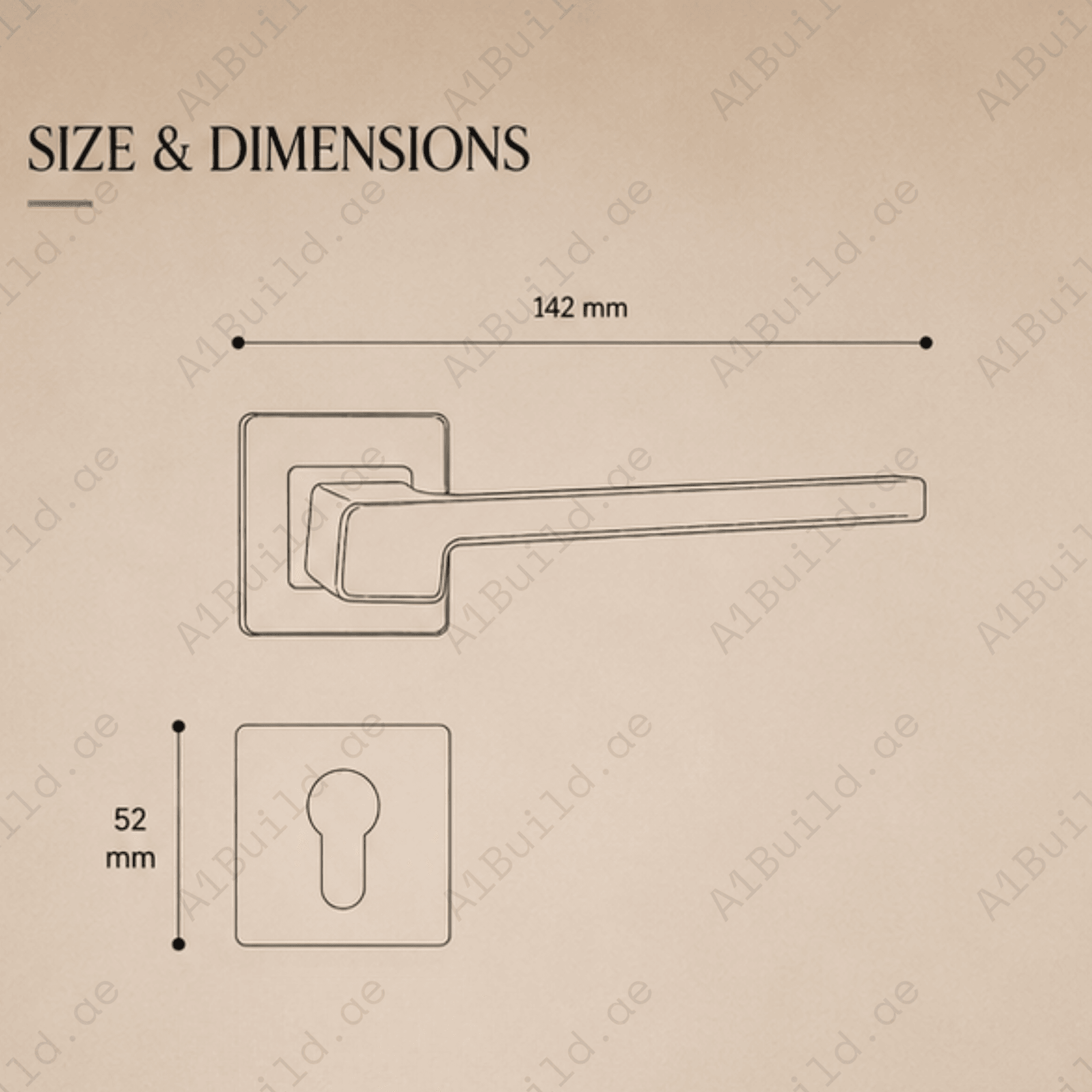 RH.9438 premium zinc alloy door handle in Matt Satin Nickel finish. Durable modern architectural hardware for homes, hotels, and offices.