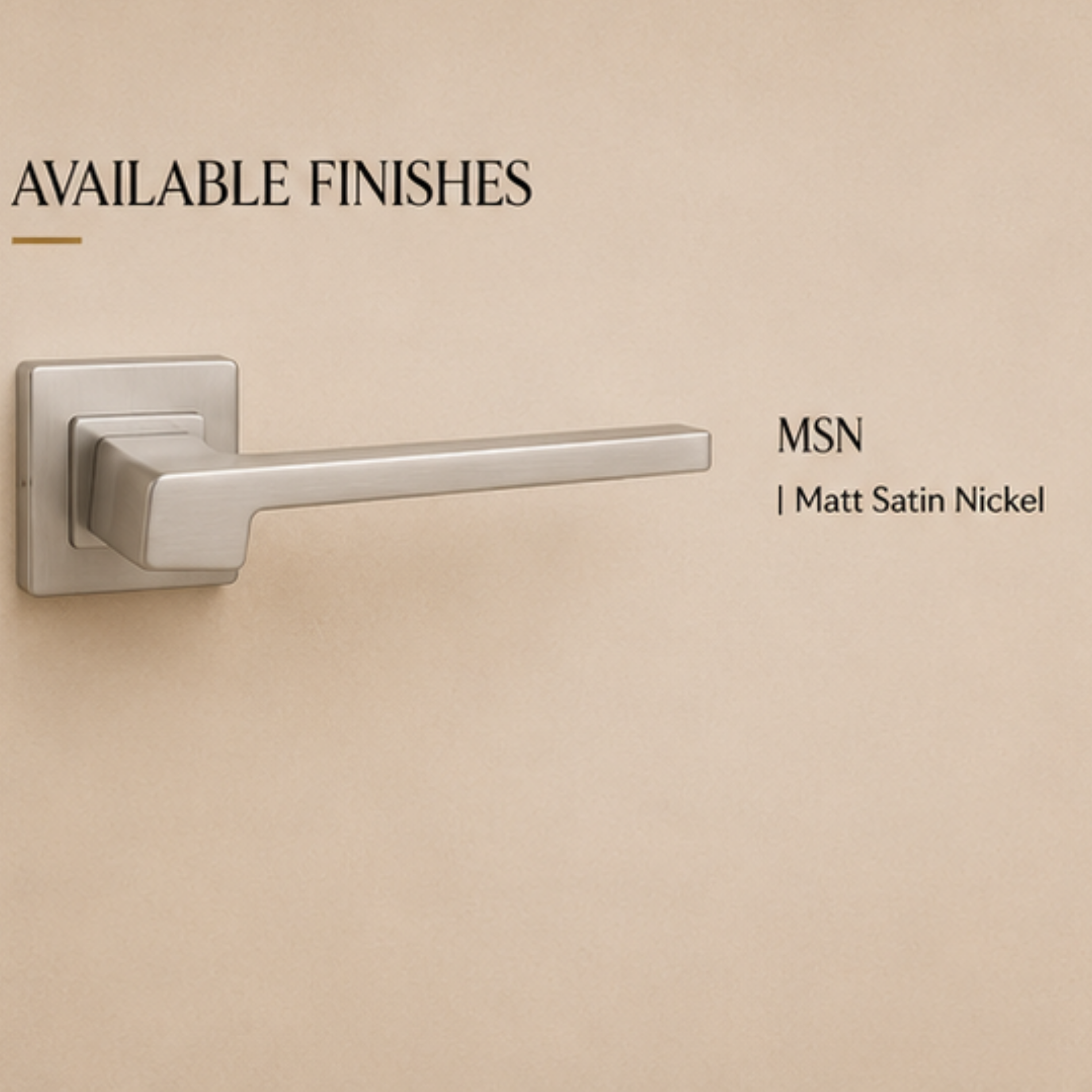 RH.9438 premium zinc alloy door handle in Matt Satin Nickel finish. Durable modern architectural hardware for homes, hotels, and offices.