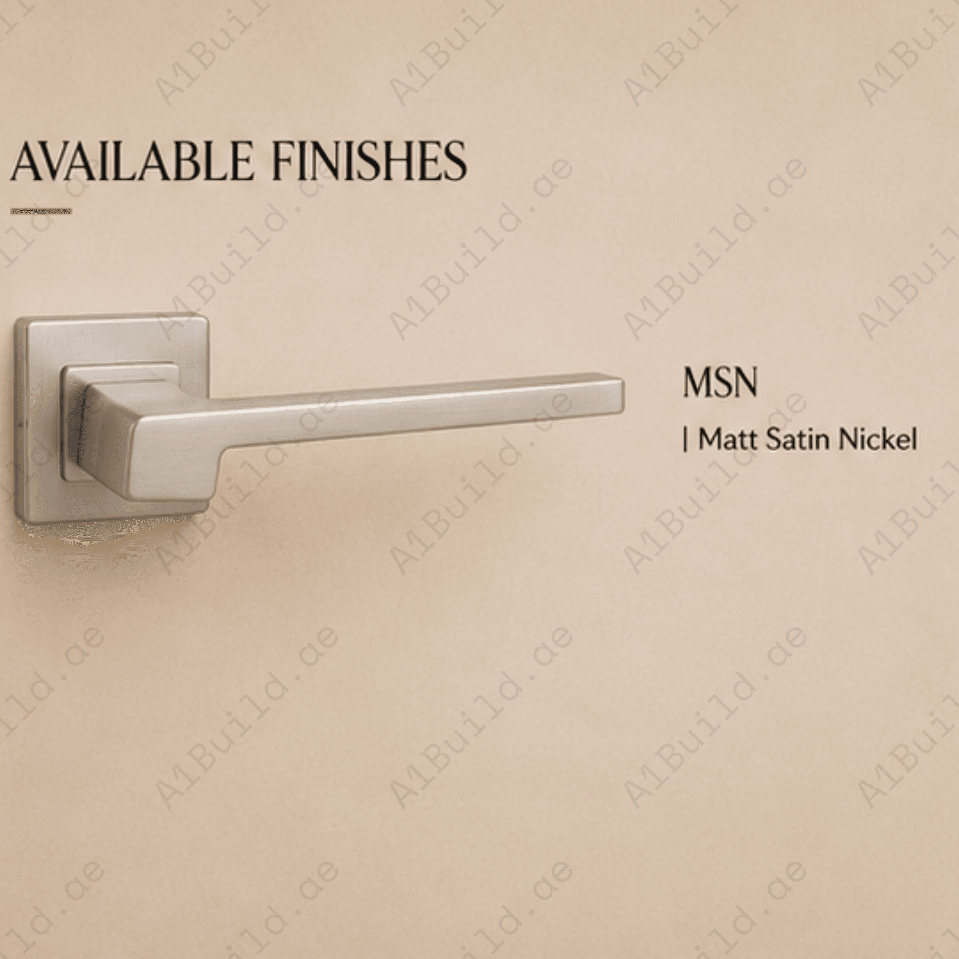 RH.9438 premium zinc alloy door handle in Matt Satin Nickel finish. Durable modern architectural hardware for homes, hotels, and offices.