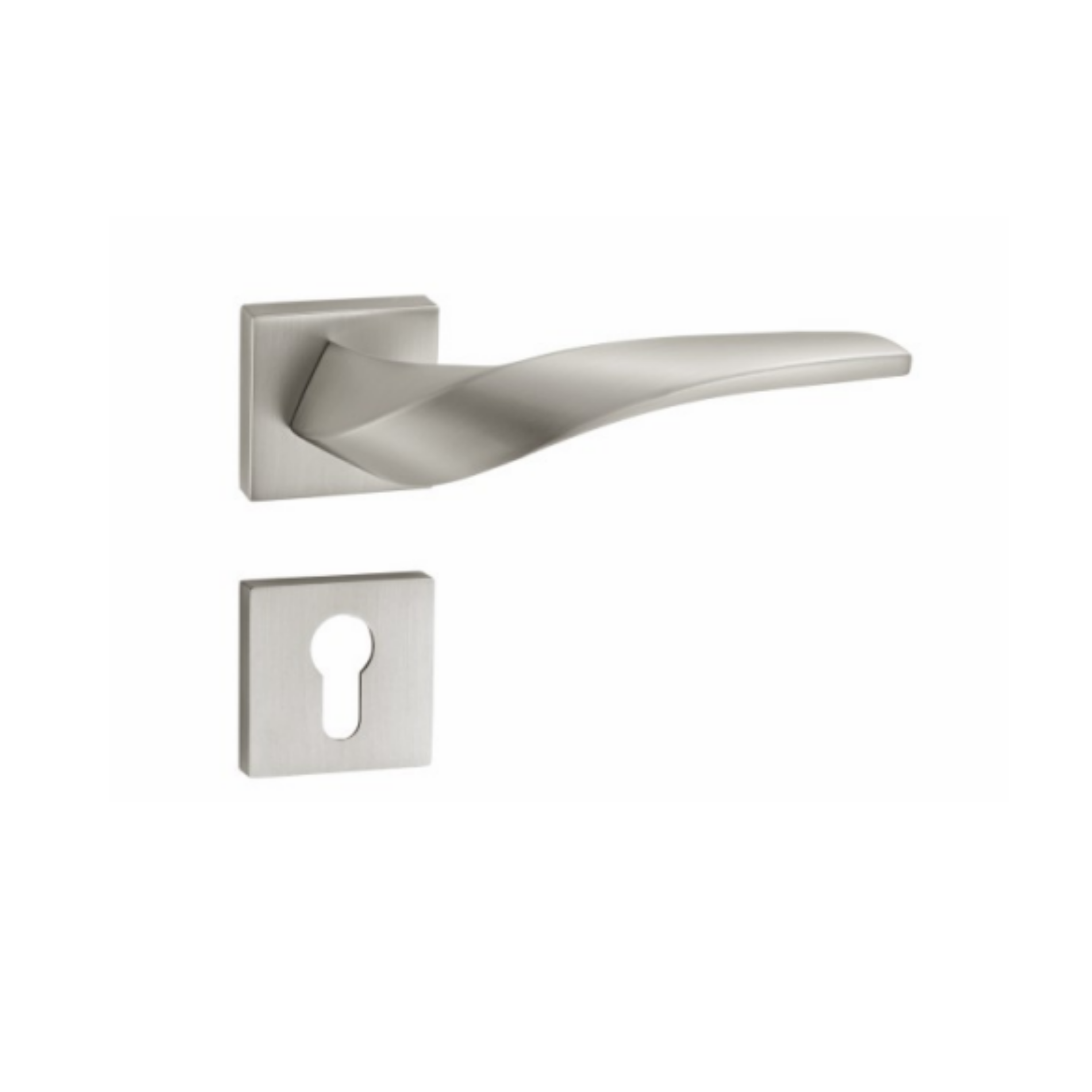 RH.9518 luxury zinc alloy door handle with Black Satin Nickel, Satin Brass and Satin Nickel PVD finishes. Premium hardware for modern interiors.