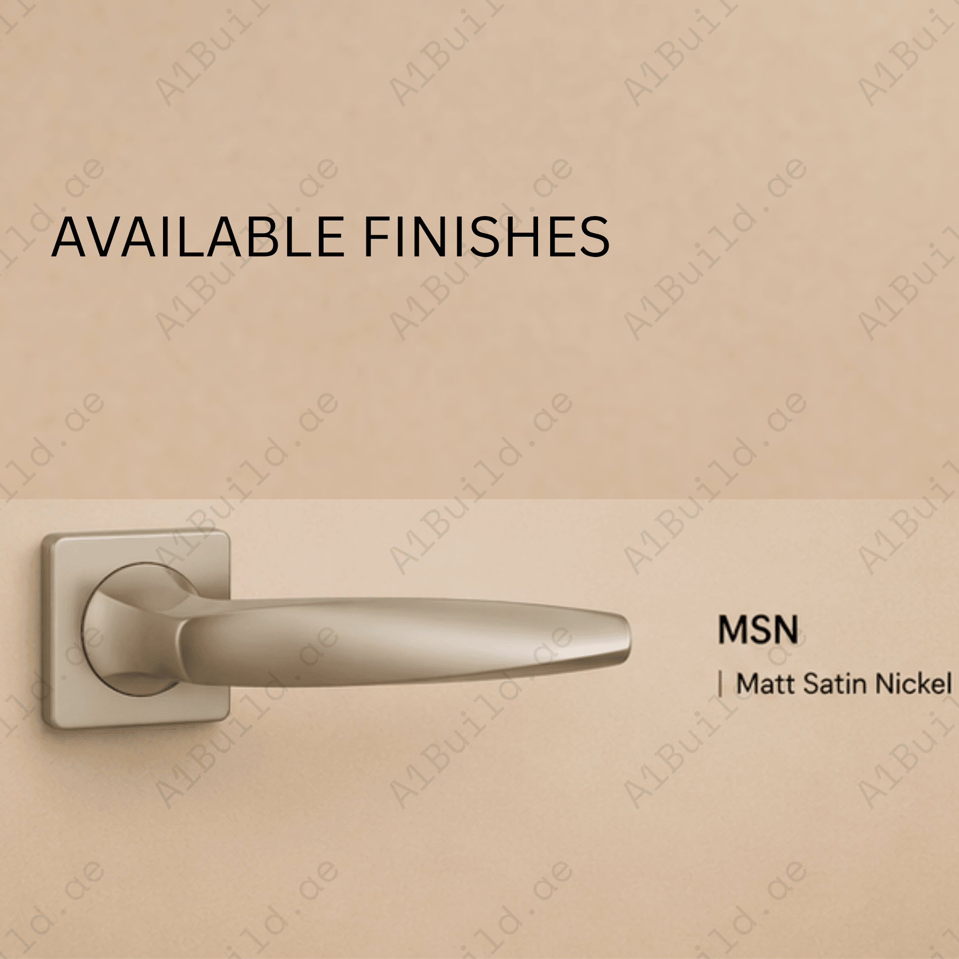 RH.9553 premium zinc alloy door handle in Matt Satin Nickel finish. Modern architectural hardware for luxury homes, hotels, offices, and interiors.