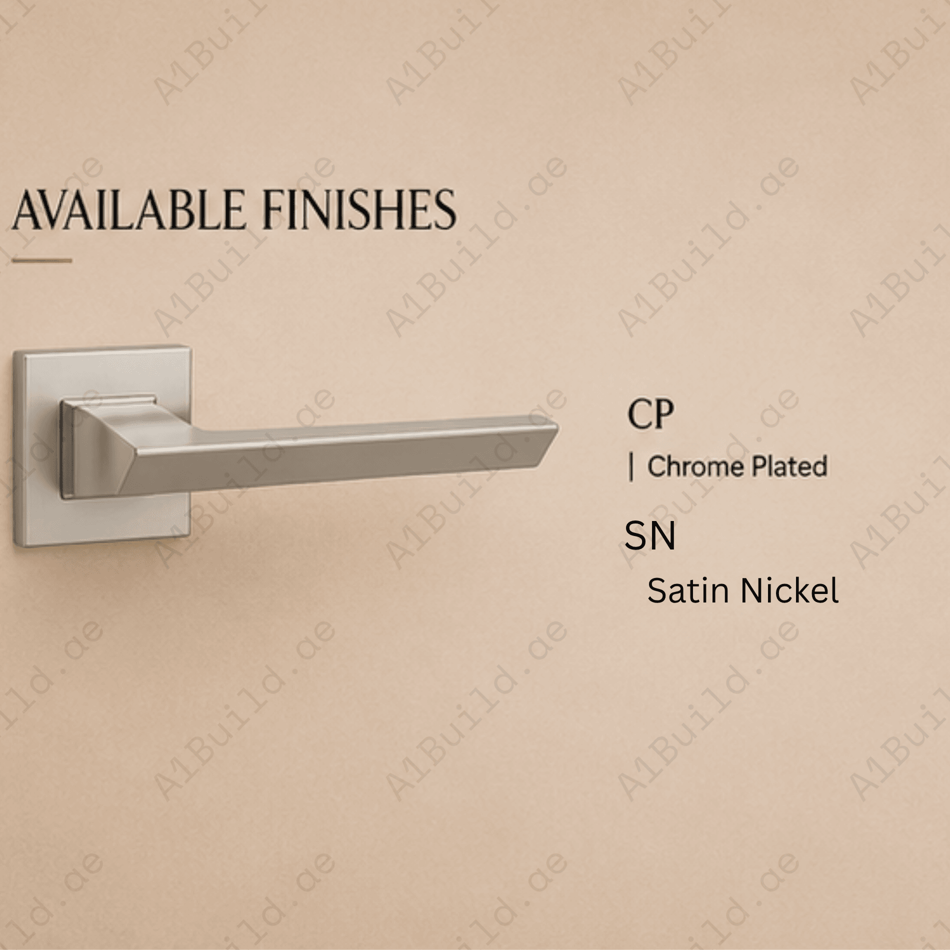 RH.9568 premium zinc alloy door handle in Satin Nickel Chrome Plated finish. Luxury architectural hardware for modern homes, hotels, offices, and interiors.
