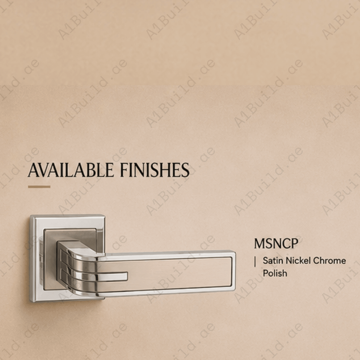 RH.9605 premium zinc alloy door handle in Matt Satin Nickel Chrome Plated finish. Luxury architectural hardware for modern homes, hotels, offices, and interiors.