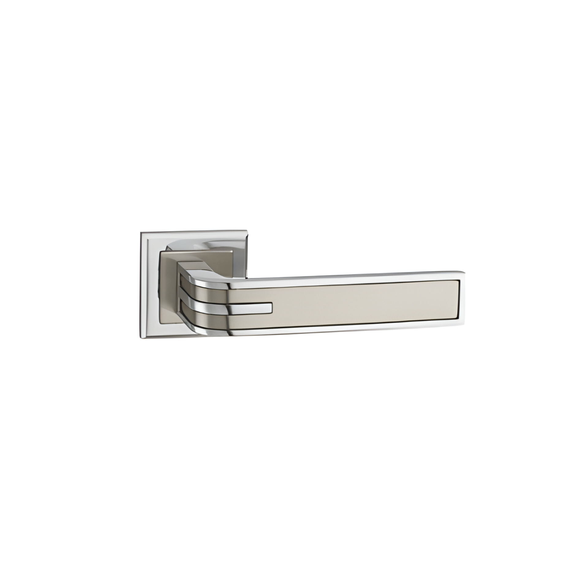 RH.9605 premium zinc alloy door handle in Matt Satin Nickel Chrome Plated finish. Luxury architectural hardware for modern homes, hotels, offices, and interiors.