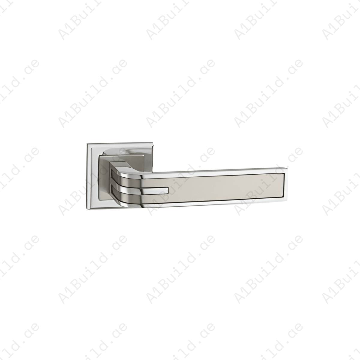 RH.9605 premium zinc alloy door handle in Matt Satin Nickel Chrome Plated finish. Luxury architectural hardware for modern homes, hotels, offices, and interiors.