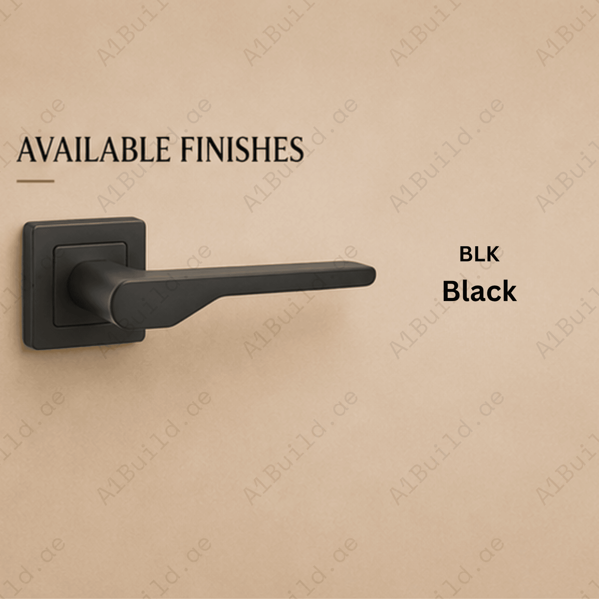 RH.9615 premium zinc alloy door handle in Black finish. Modern architectural hardware for luxury homes, offices, hotels, and contemporary interiors.