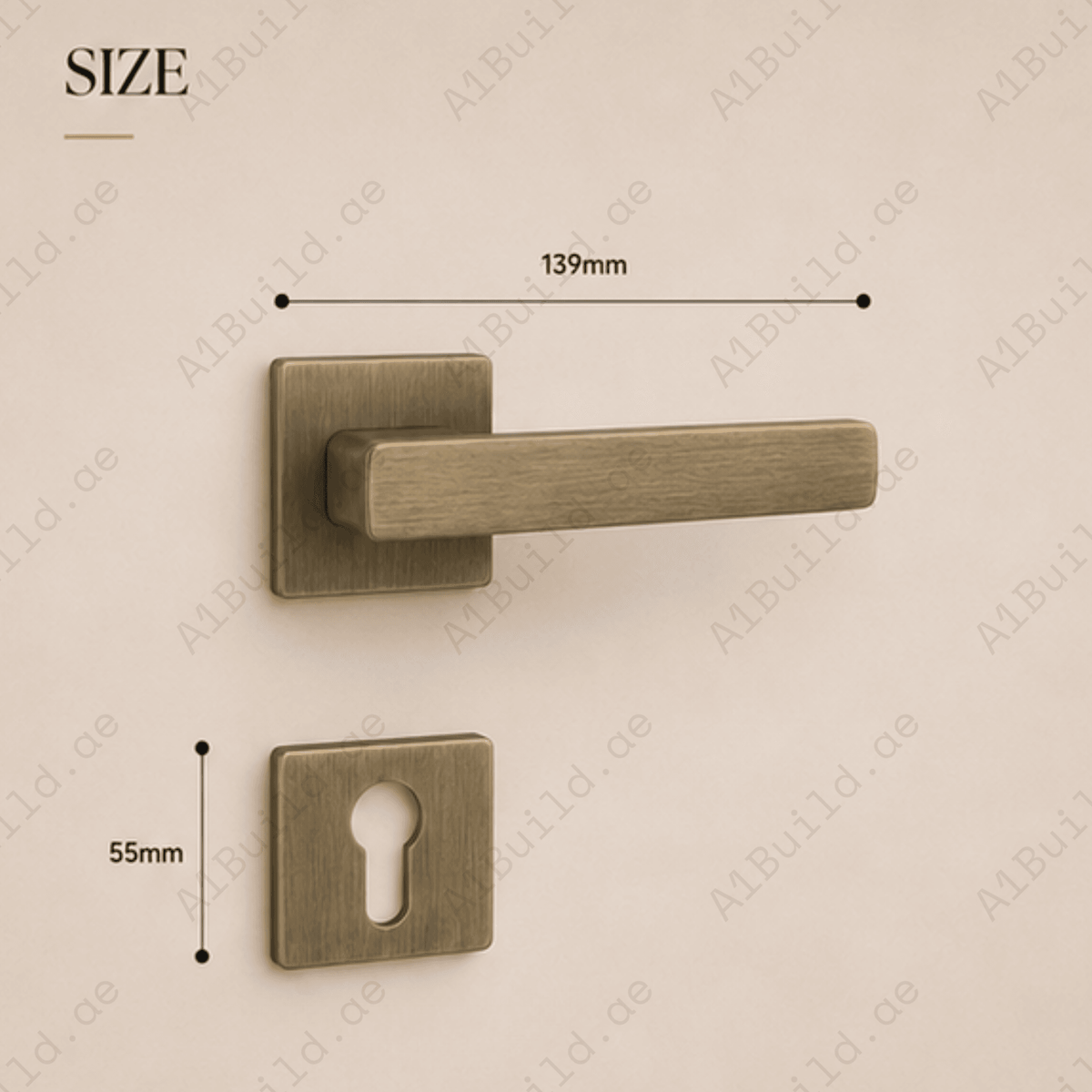 RH.9644 luxury zinc alloy door handle in Black and Matt Antique Brass finishes. Premium architectural hardware for modern luxury interiors.
