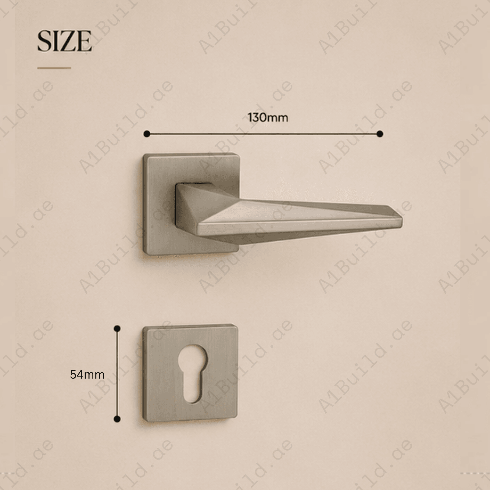 RH.9670 luxury zinc alloy door handle in Black and Matt Satin Nickel finishes. Premium modern architectural hardware for elegant interiors.