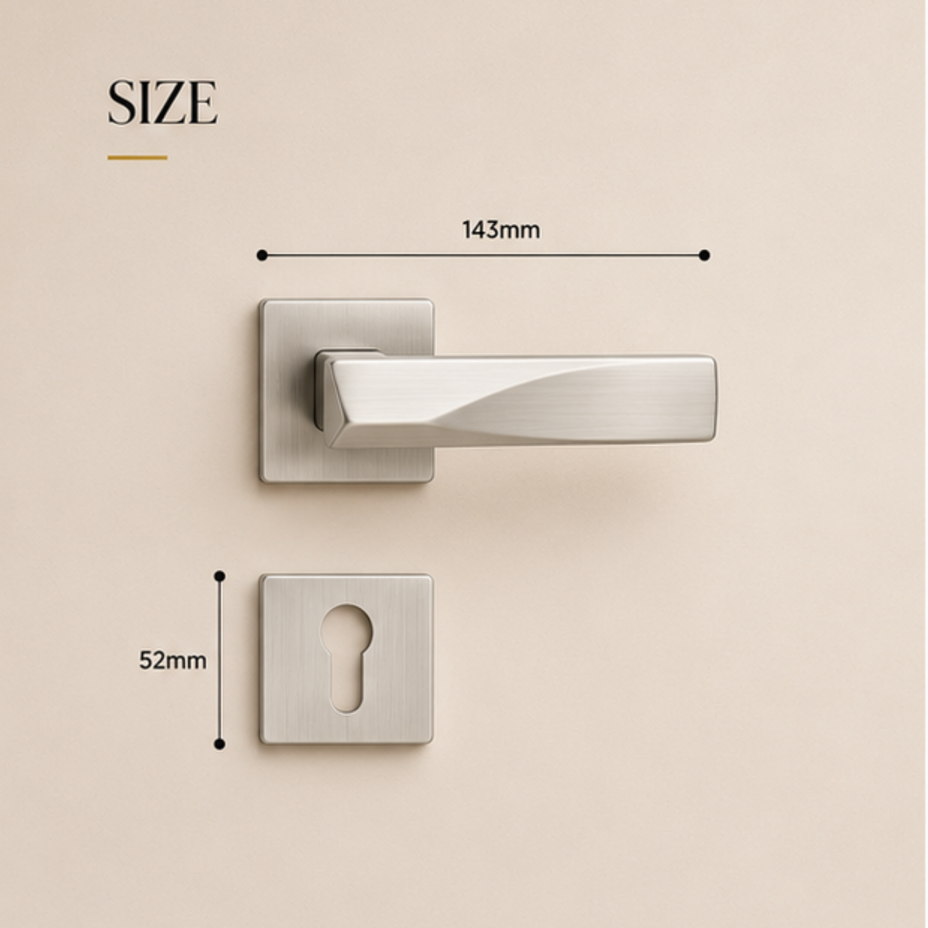 RH.9675 luxury zinc alloy door handle in Black, Matt Satin Nickel and PVD finishes. Premium architectural hardware for modern residential and commercial interiors.