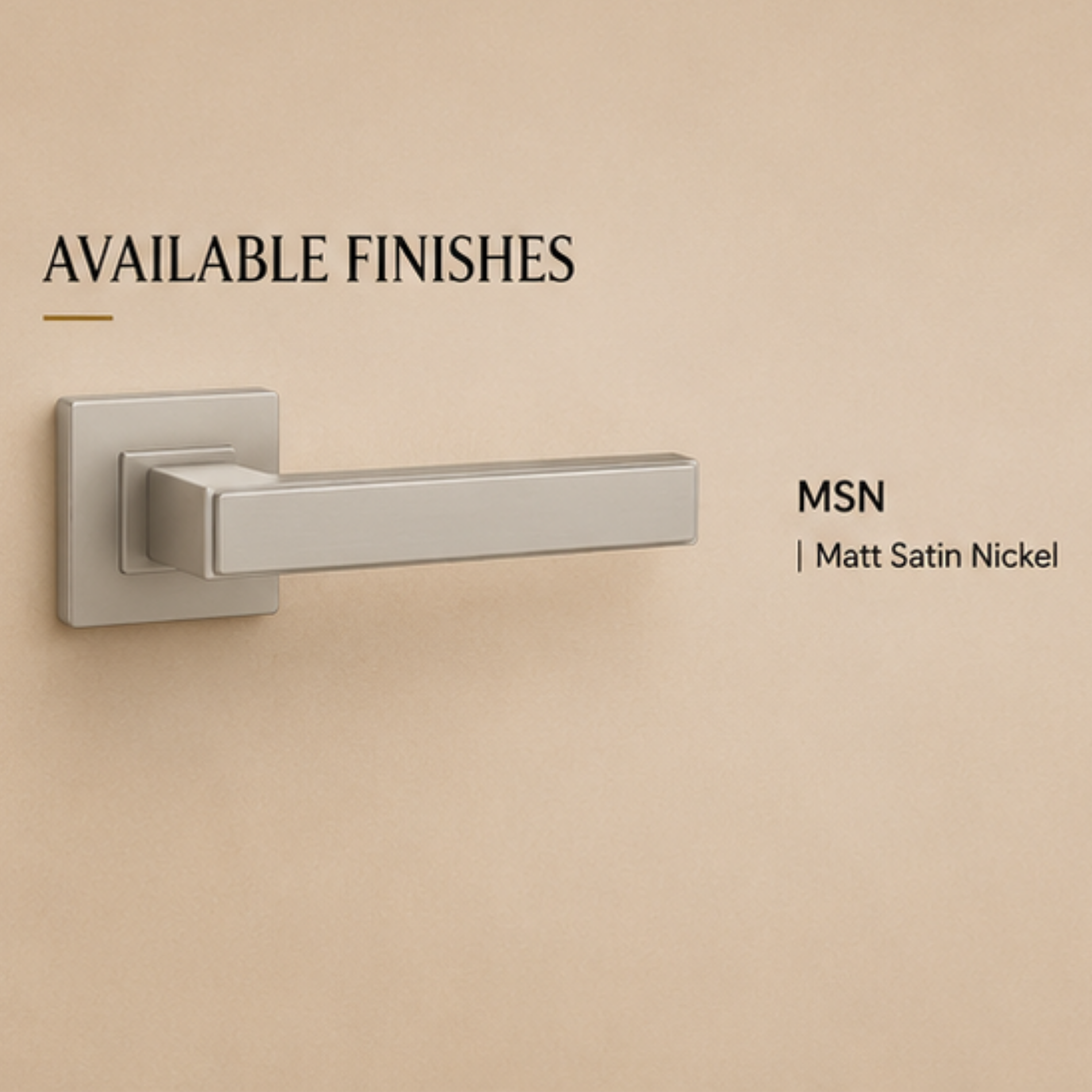 RH.9677 premium zinc alloy door handle in Matt Satin Nickel finish. Modern durable architectural hardware for homes, hotels, and offices.