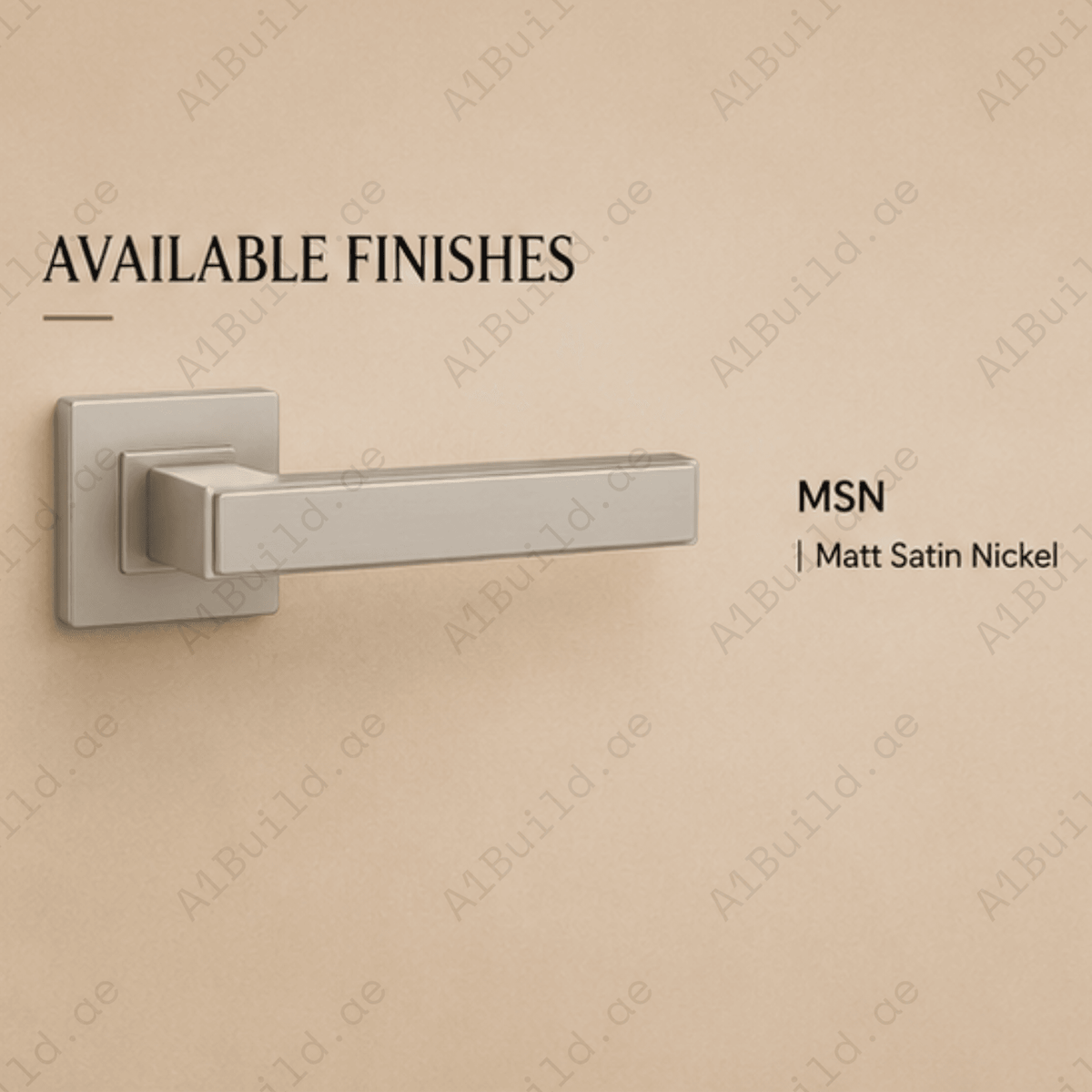 RH.9677 premium zinc alloy door handle in Matt Satin Nickel finish. Modern durable architectural hardware for homes, hotels, and offices.