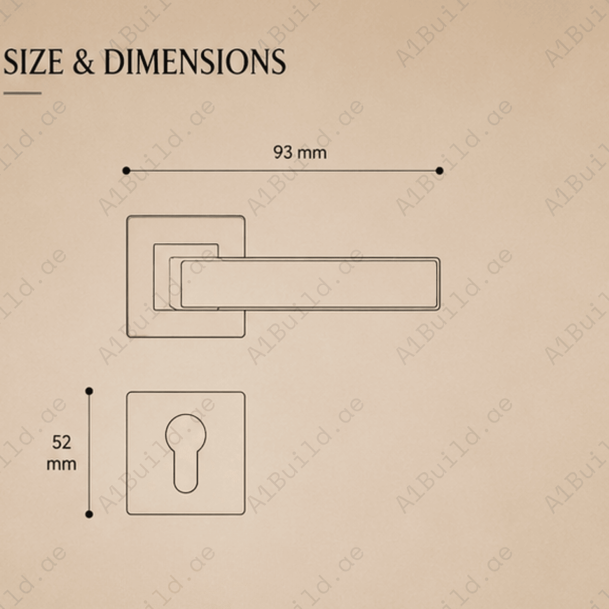 RH.9677 premium zinc alloy door handle in Matt Satin Nickel finish. Modern durable architectural hardware for homes, hotels, and offices.