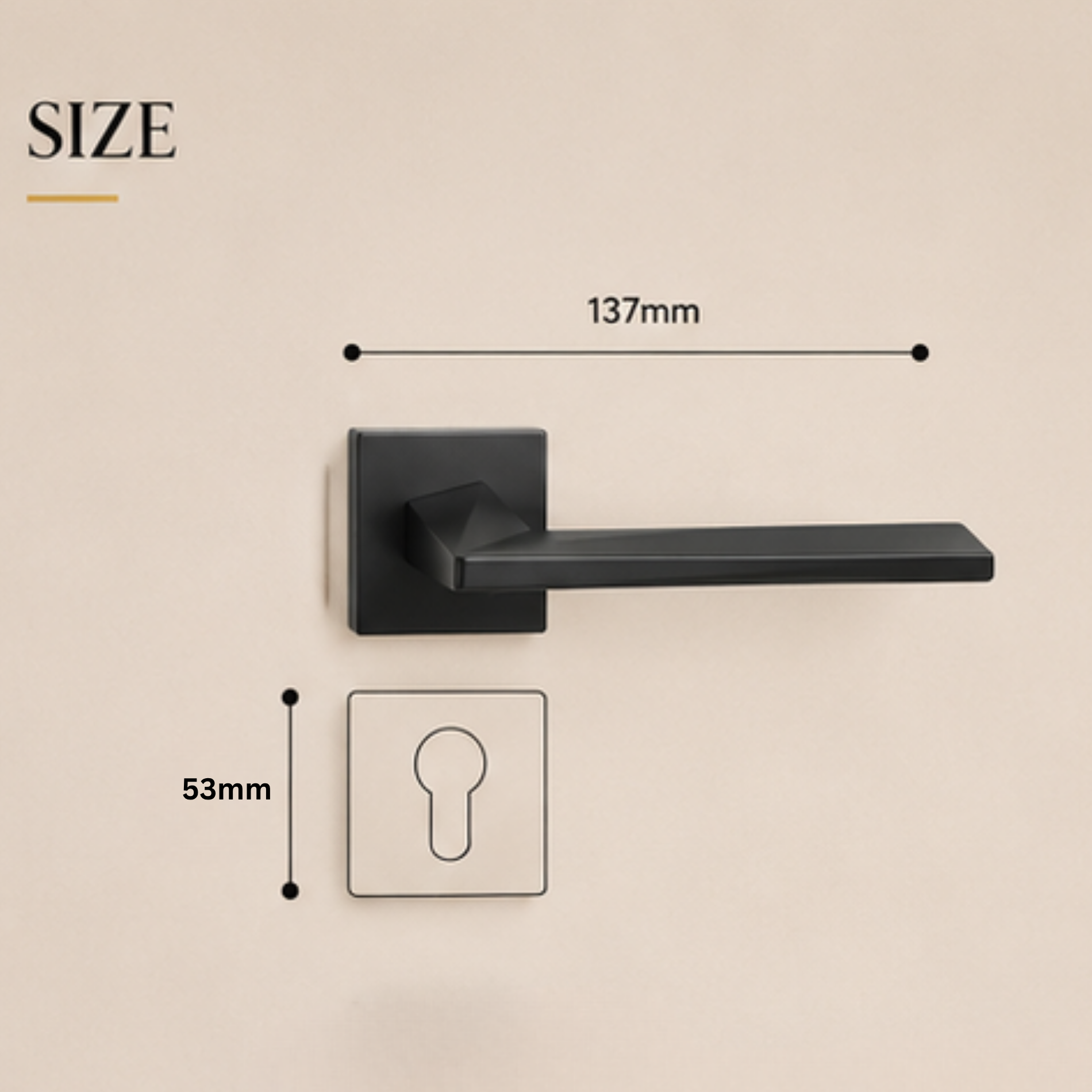 RH.9680 luxury zinc alloy door handle in Black and Matt Satin Nickel finishes. Premium modern architectural hardware for stylish interiors.