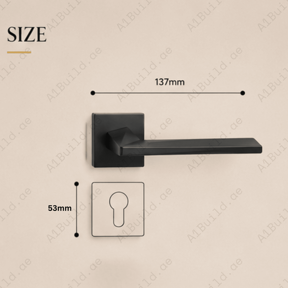 RH.9680 luxury zinc alloy door handle in Black and Matt Satin Nickel finishes. Premium modern architectural hardware for stylish interiors.