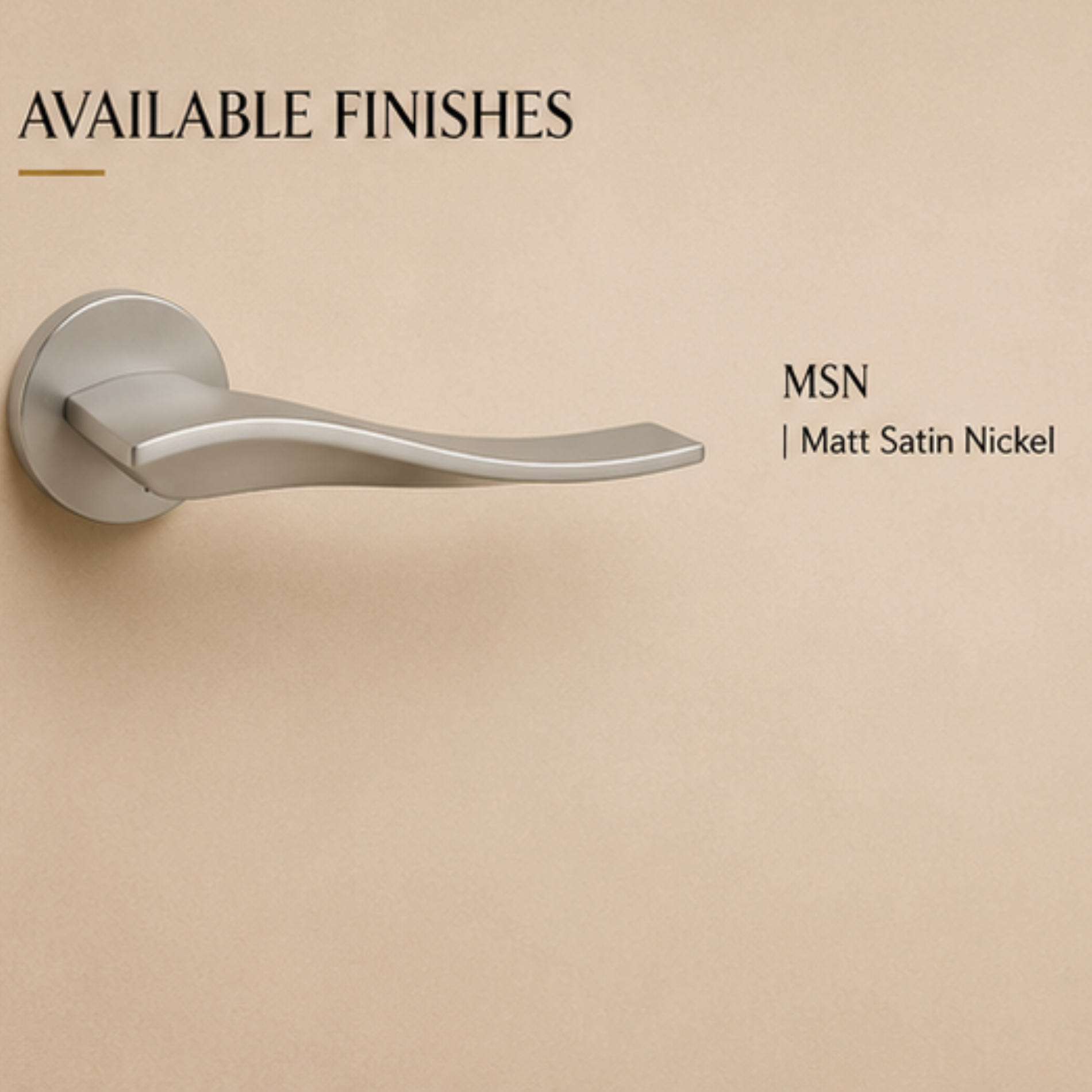 RH.9681 premium zinc alloy door handle in Matt Satin Nickel finish. Modern architectural hardware for luxury homes, offices, and interiors.