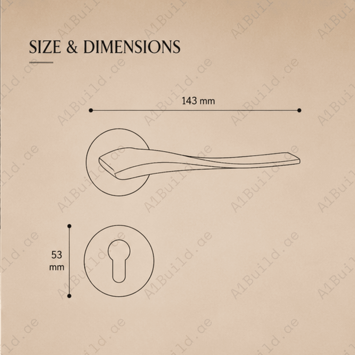 RH.9681 premium zinc alloy door handle in Matt Satin Nickel finish. Modern architectural hardware for luxury homes, offices, and interiors.