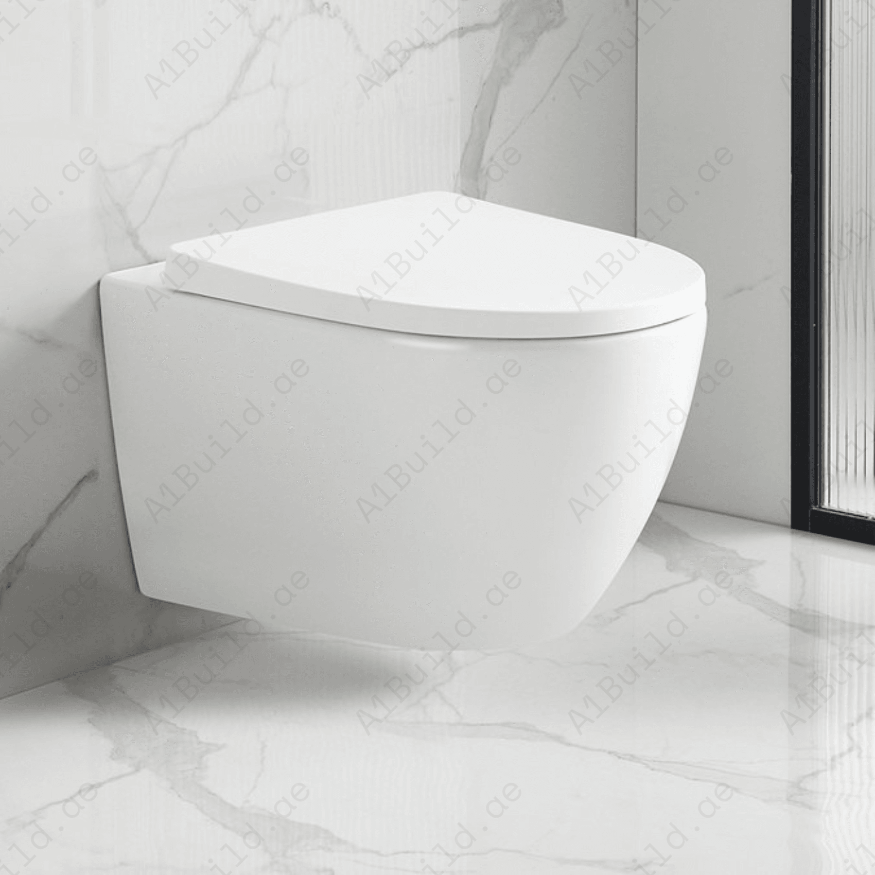RIMLESS FLOOR STANDING BACK TO WALL WC PAN, 560*360*400 MM,.STEINHEIM –JOY: DUROPLAST SOFT- CLOSING SEAT AND COVER, WHITE