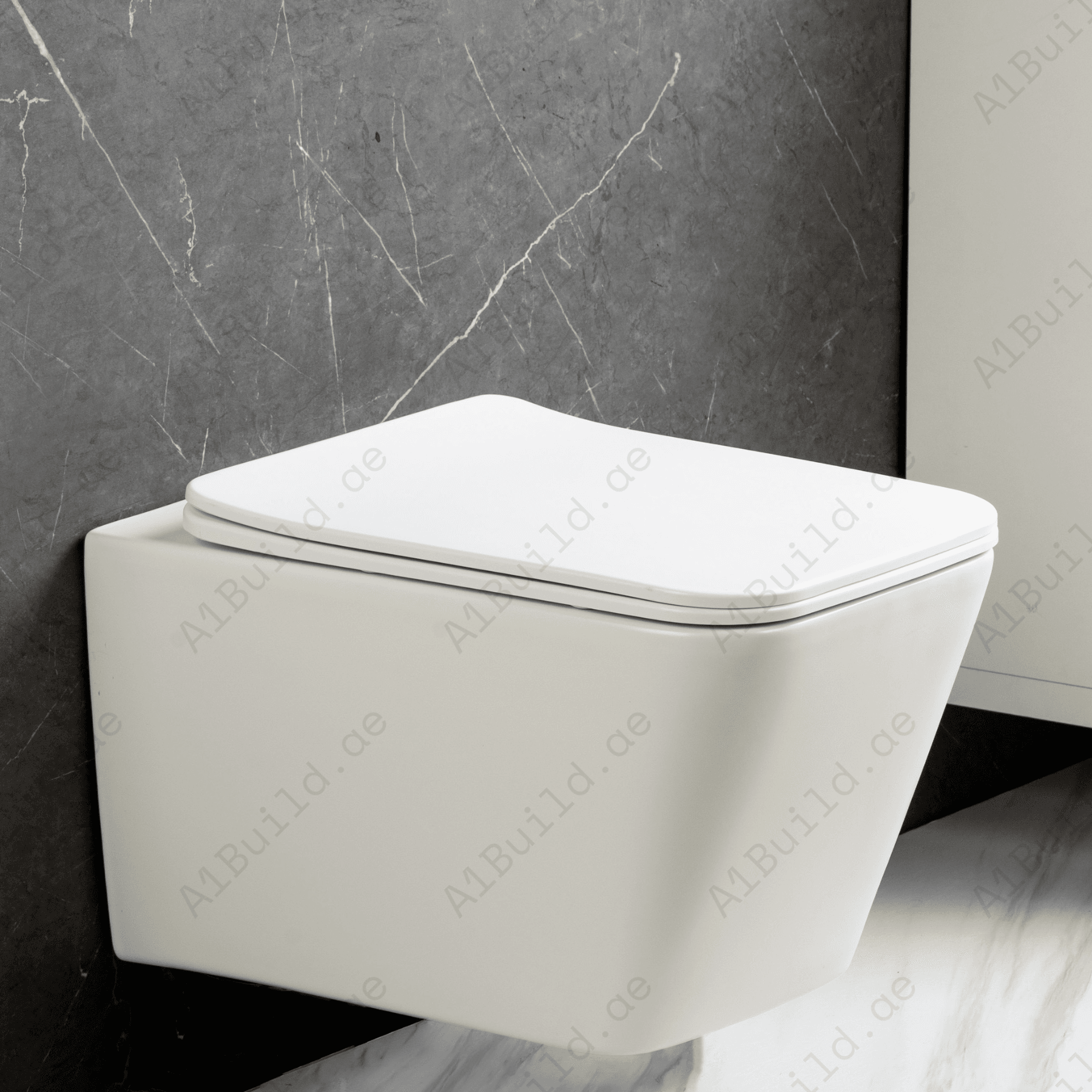 RIMLESS FLOOR STANDING BACK TO WALL WC PAN, 560*360*405 MM, WHITE. STEINHEIM –UP: DUROPLAST SOFT- CLOSING SEAT AND COVER.